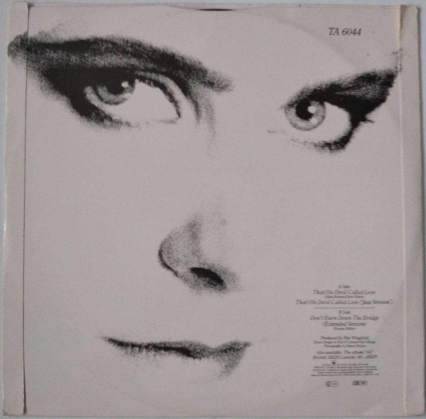 Alison Moyet - That Ole Devil Called Love (CBS 1985) 12" vinyl single VG/VG