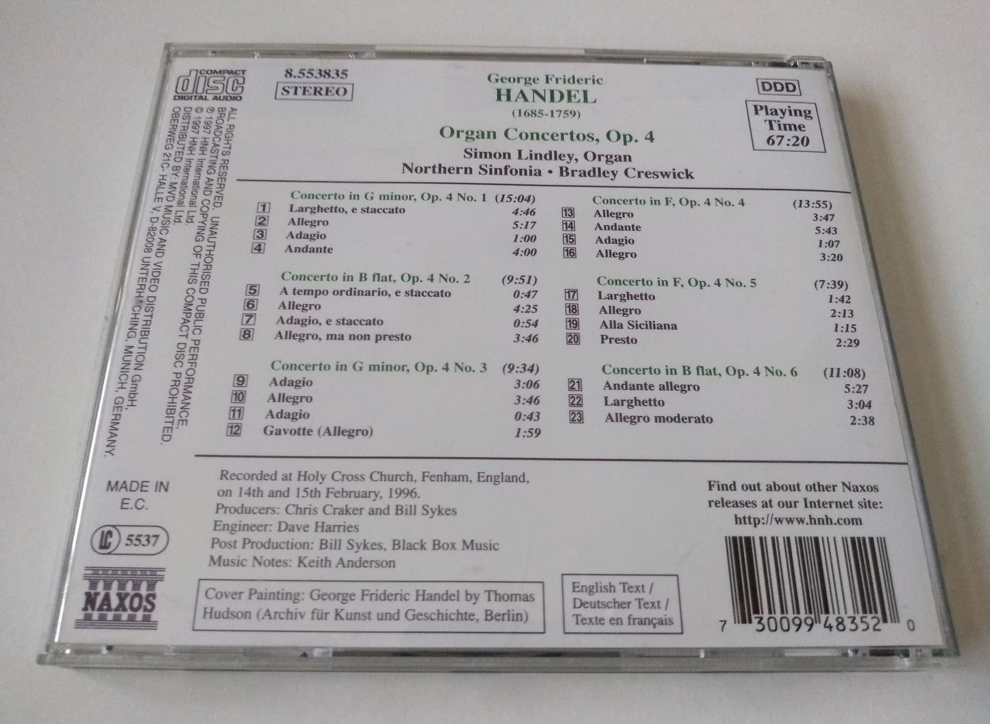 Handel - Organ Concertos Op. 4 (1997) CD album