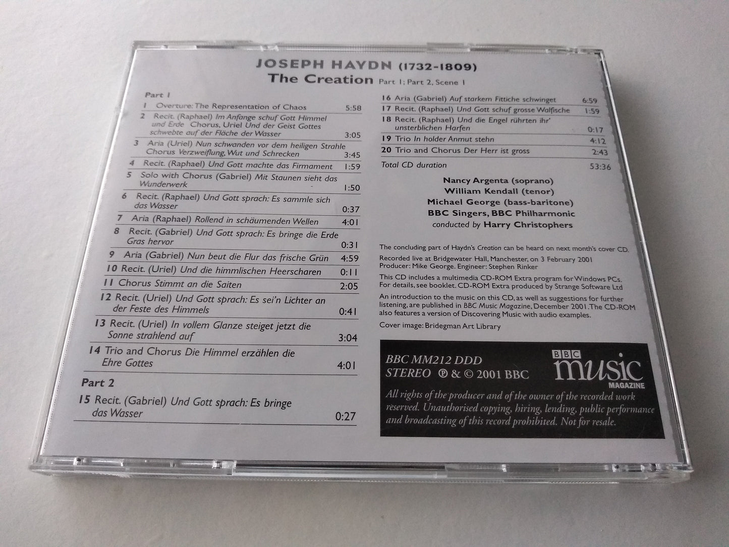 Haydn - The Creation (Part 1; Part 2, Scene 1) (2001) CD album