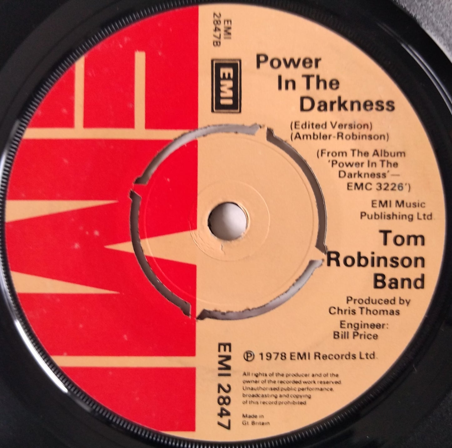 Tom Robinson Band - Too Good To Be True (EMI 1978) 7" vinyl single VG/-