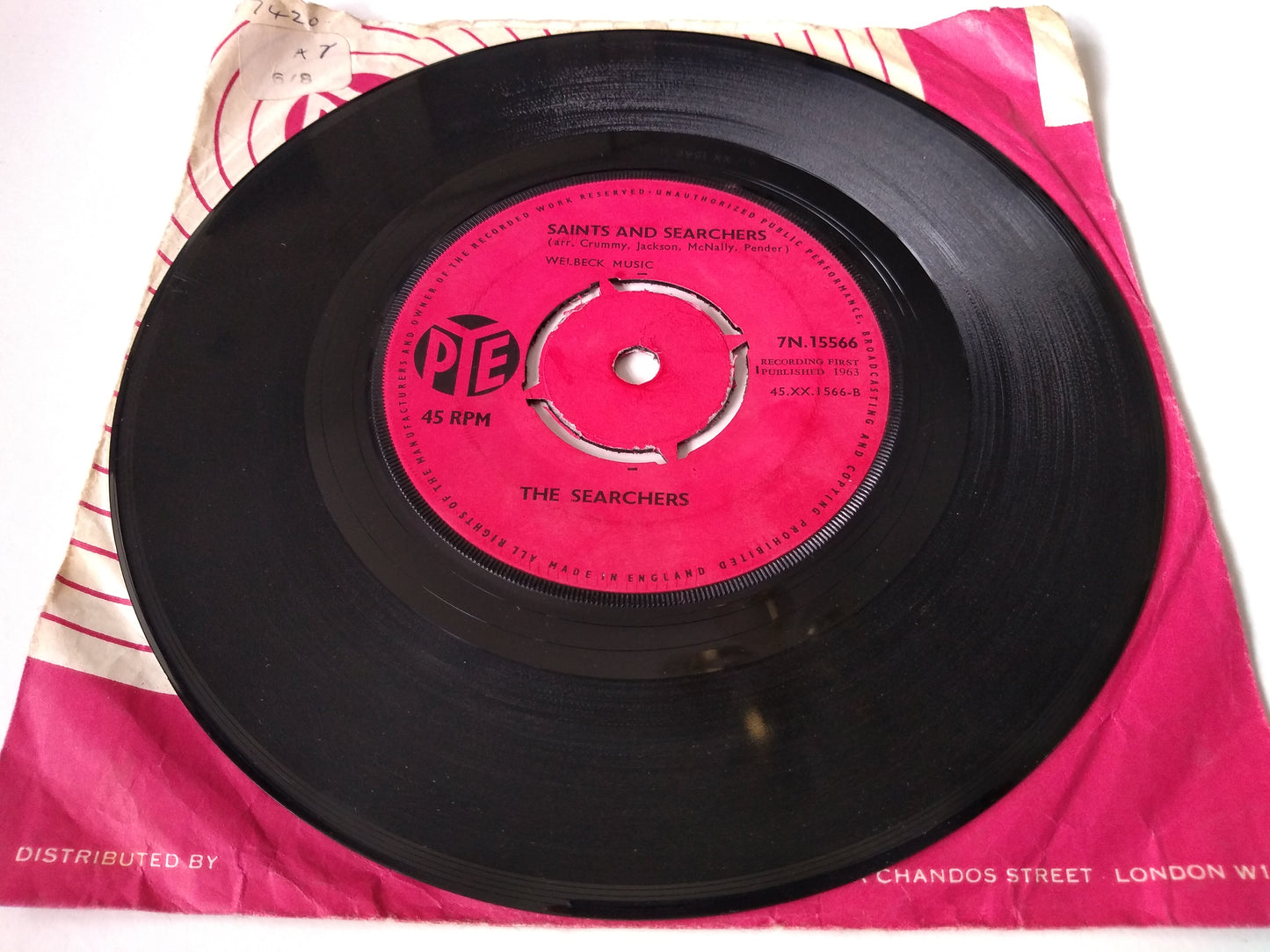 The Searchers – Sugar and Spice (Pye 1963) 7” vinyl single VG/G+