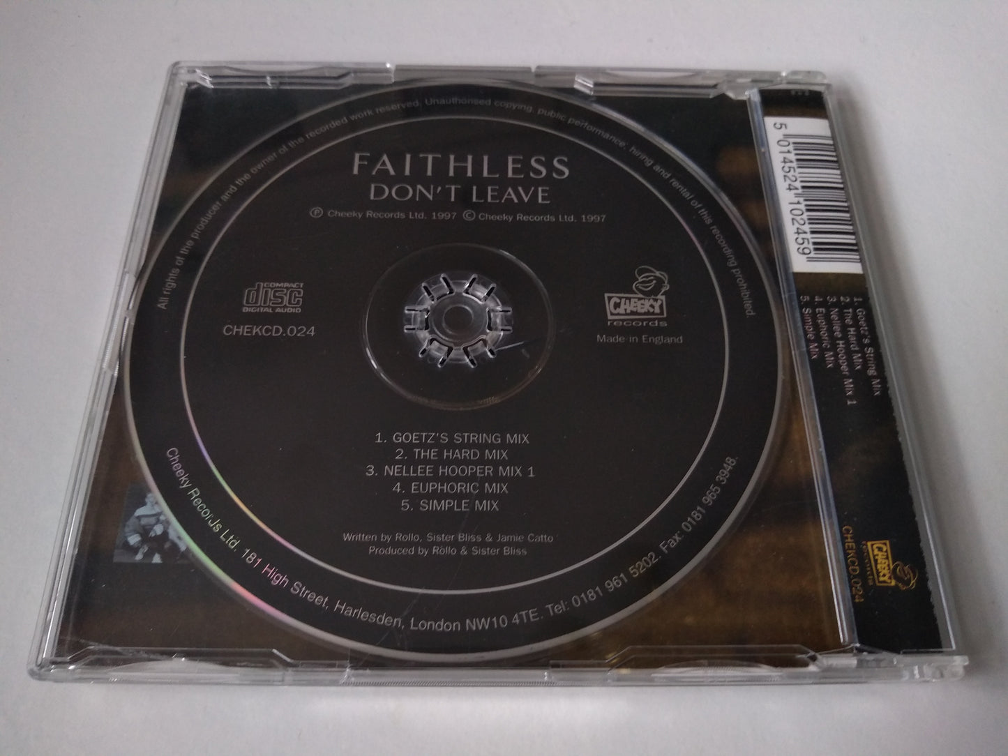 Faithless - Don't Leave (1997) CD single