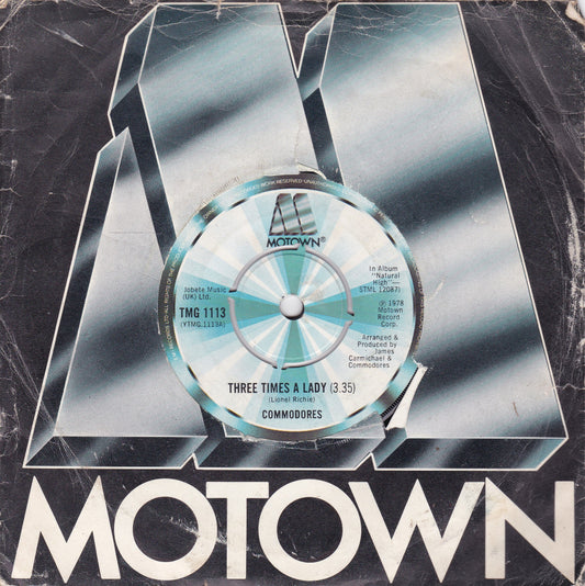 Commodores ‎– Three Times A Lady (Motown 1978) 7" vinyl single G+/G+