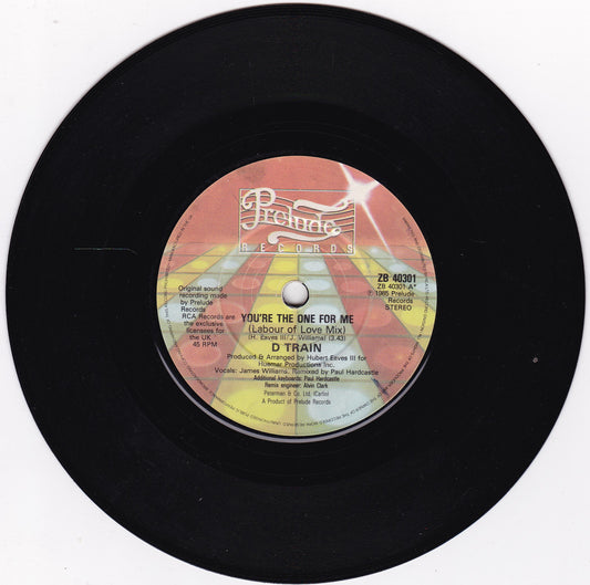 D-Train ‎– You're The One For Me (Labour Of Love Mix) (Prelude 1985) 7" vinyl single G+/-