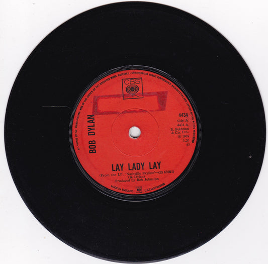 Bob Dylan ‎– Lay Lady Lay (CBS 1969) 7" vinyl single G+/-