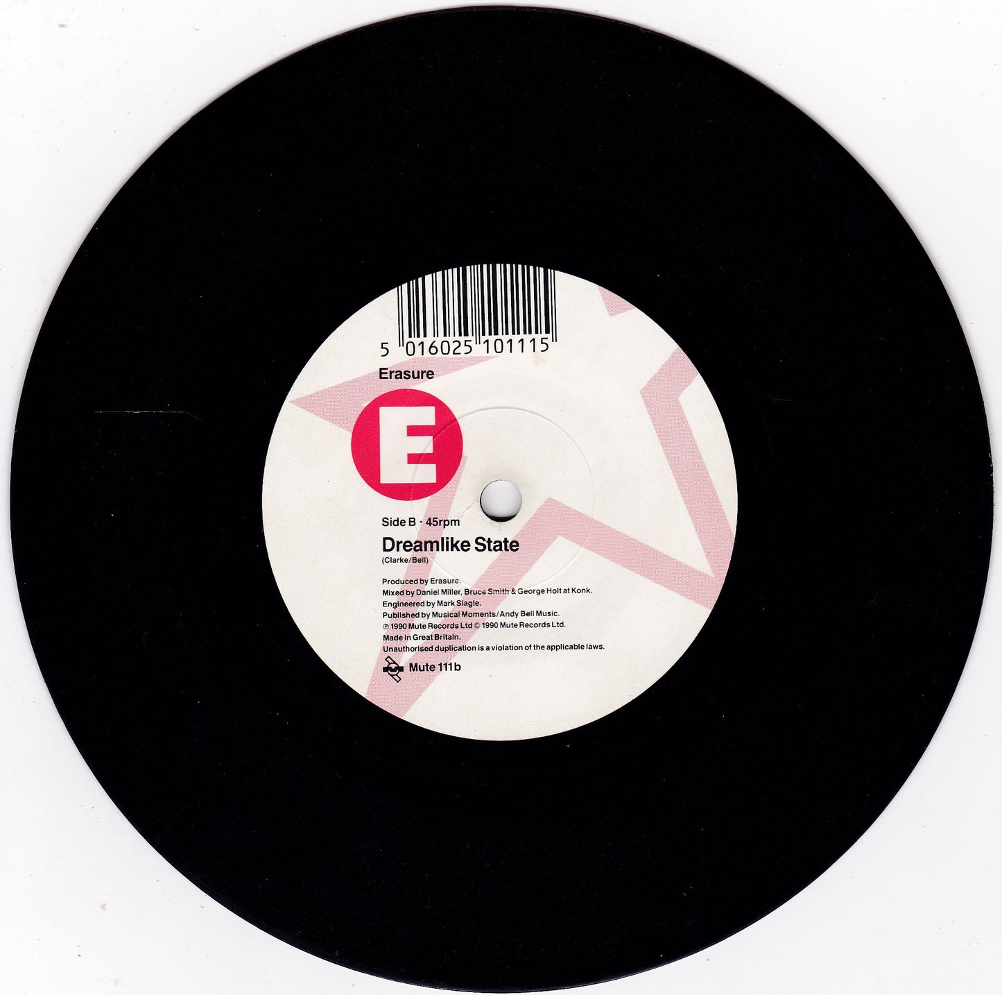 Erasure - Star (Mute 1990) 7" vinyl single G+/-