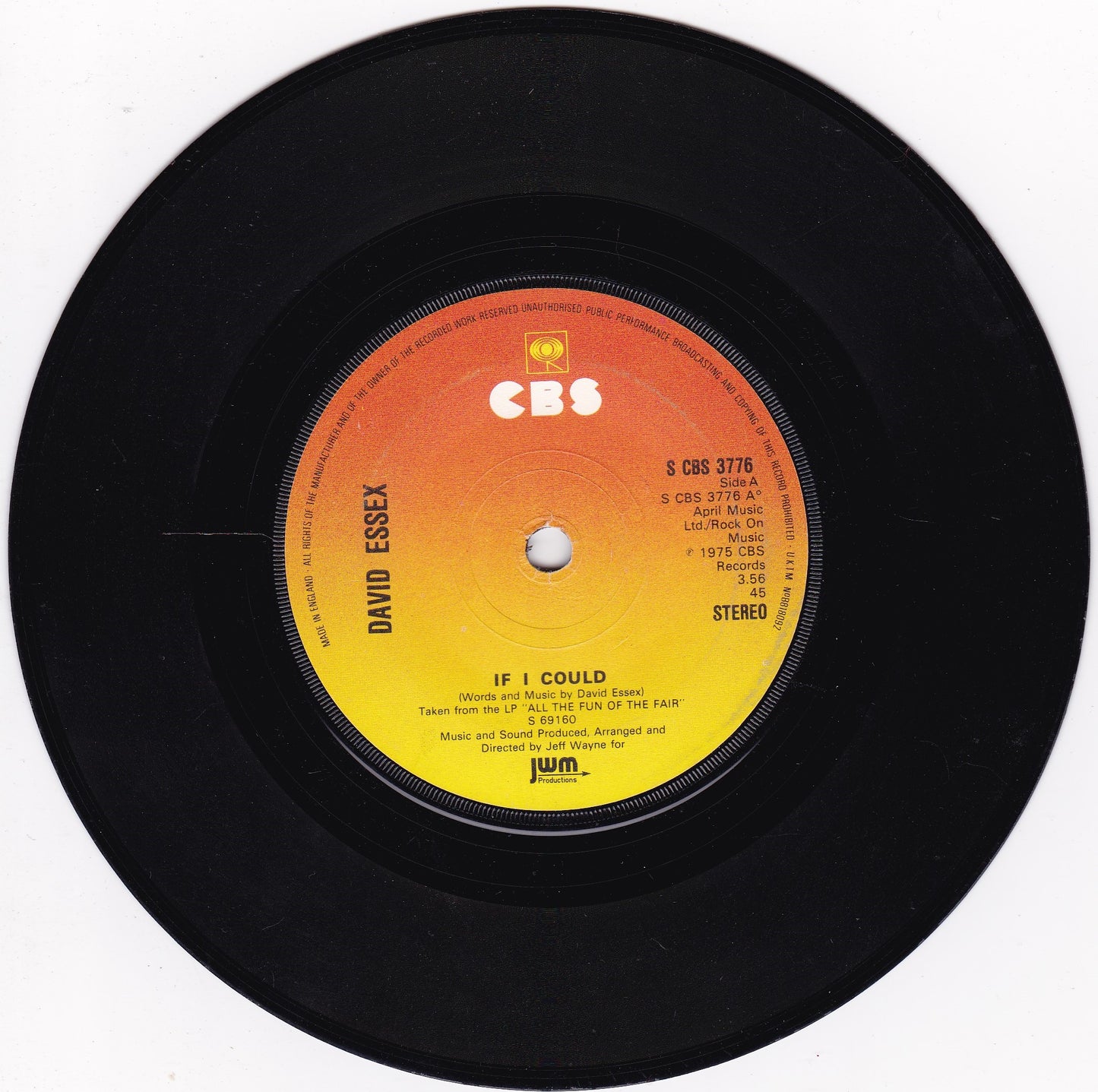 David Essex – If I Could (CBS 1975) 7" vinyl single G+/-