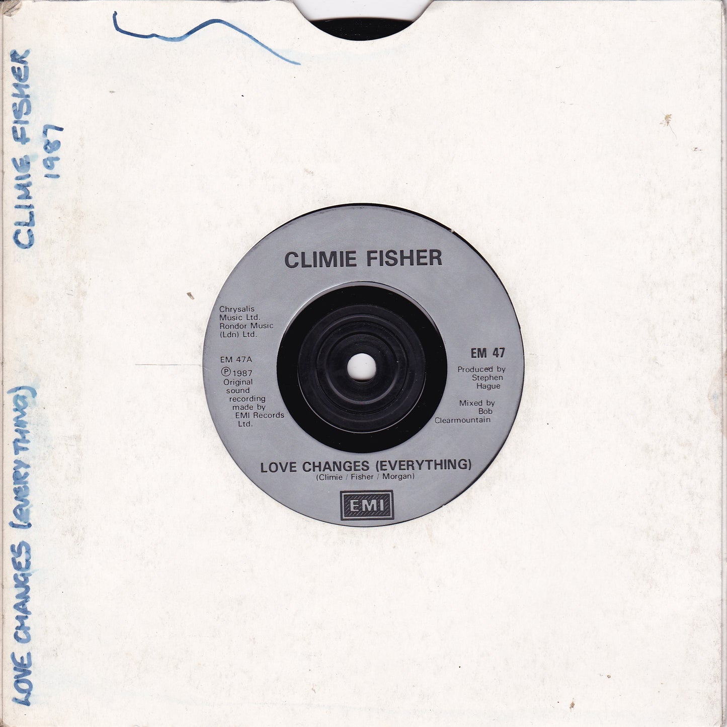 Climie Fisher – Love Changes (Everything) (EMI 1987) 7" vinyl P/S single G+/-