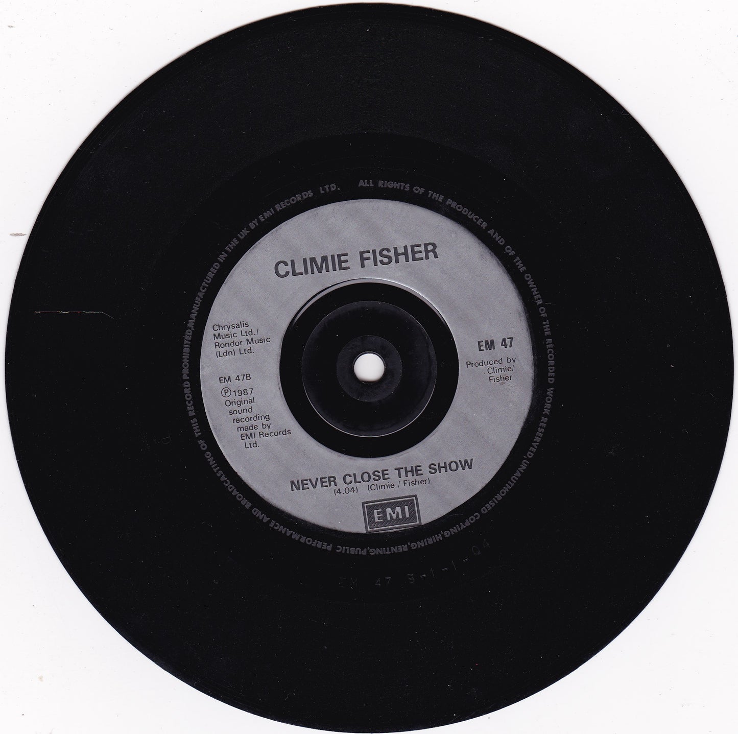 Climie Fisher – Love Changes (Everything) (EMI 1987) 7" vinyl P/S single G+/-