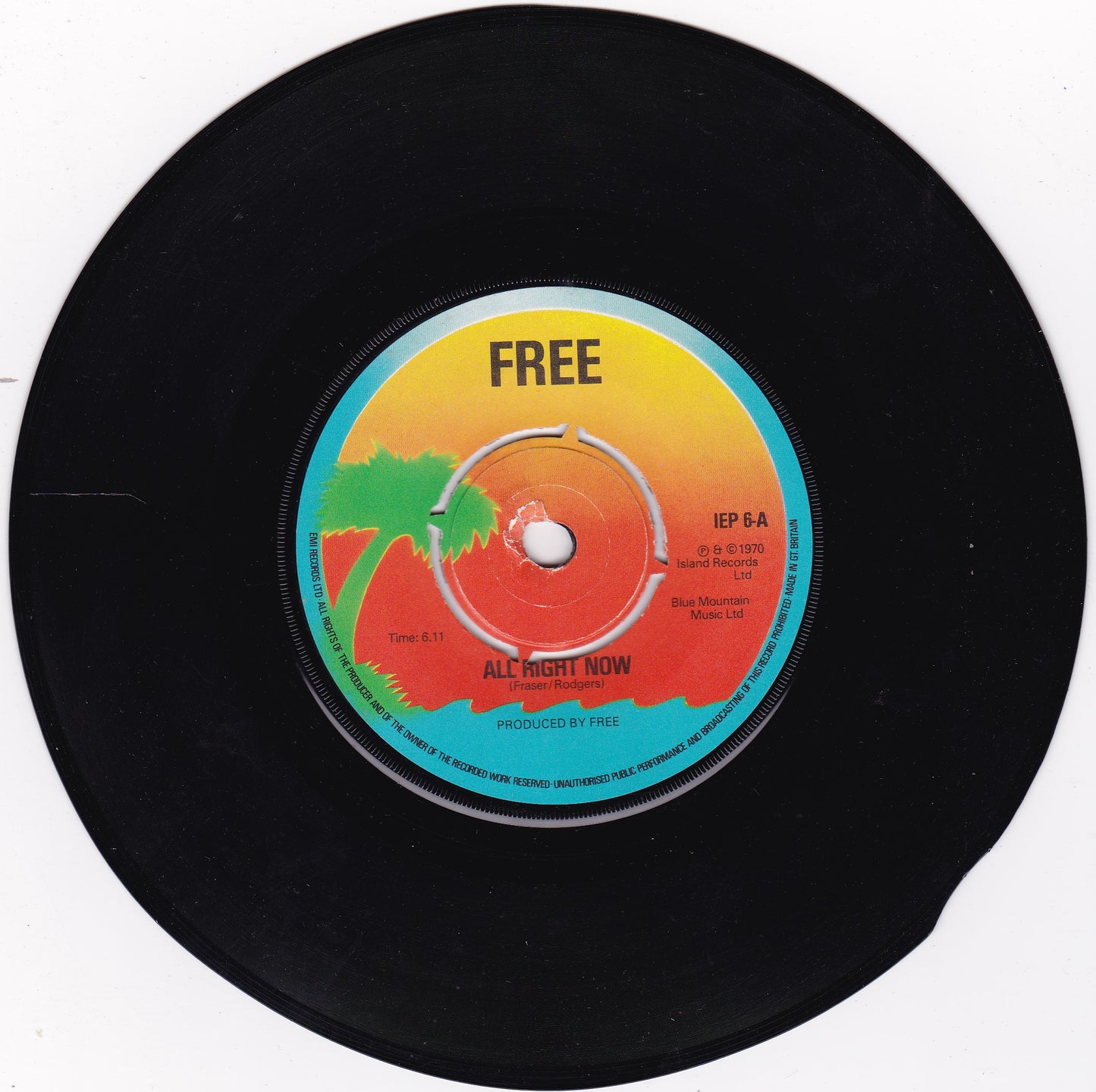 Free – All Right Now (Long Version) (Island 1978) 7" vinyl P/S EP G+/VG