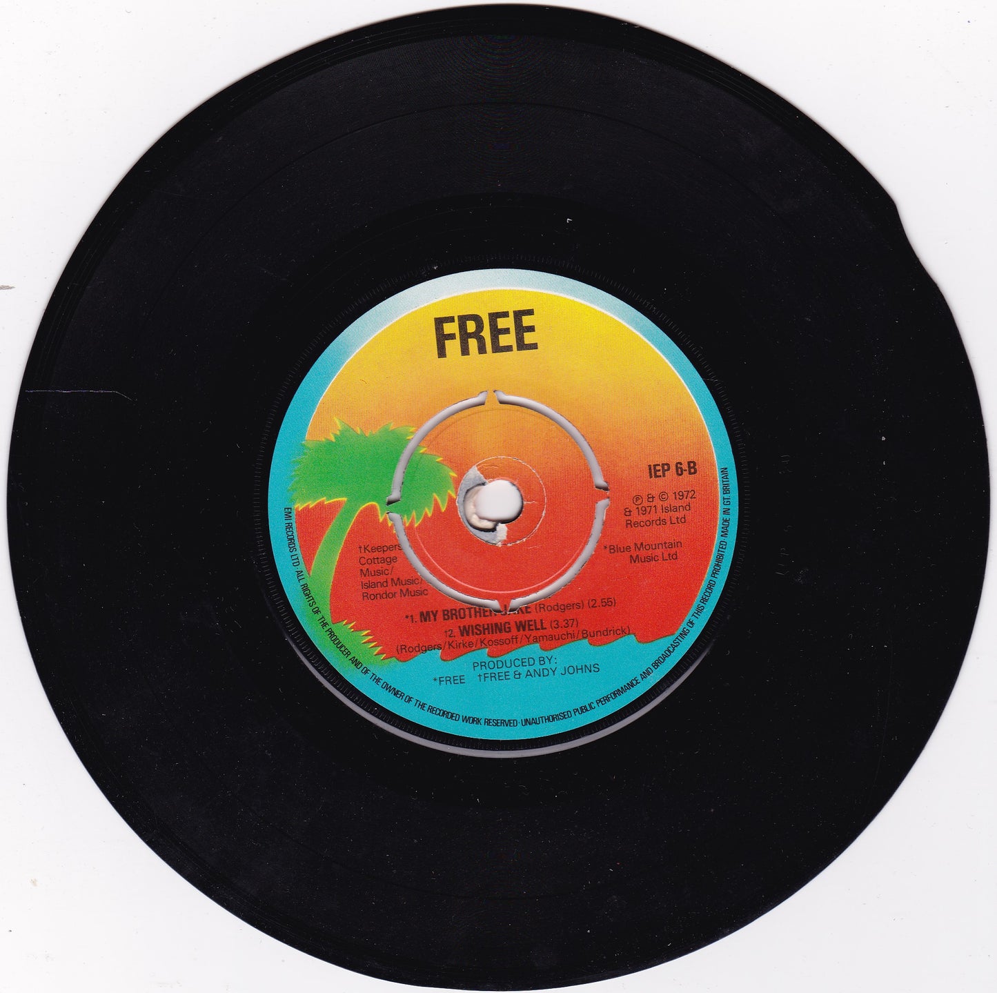 Free – All Right Now (Long Version) (Island 1978) 7" vinyl P/S EP G+/VG