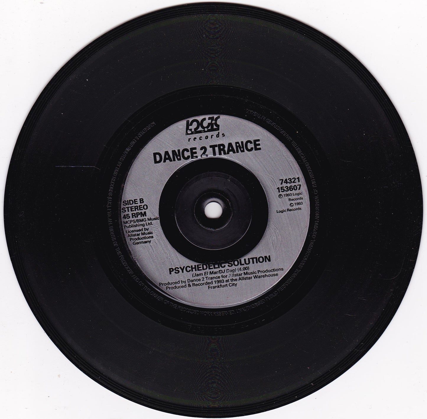 Dance 2 Trance – Take A Free Fall (Logic 1993) 7" vinyl P/S single G+/VG