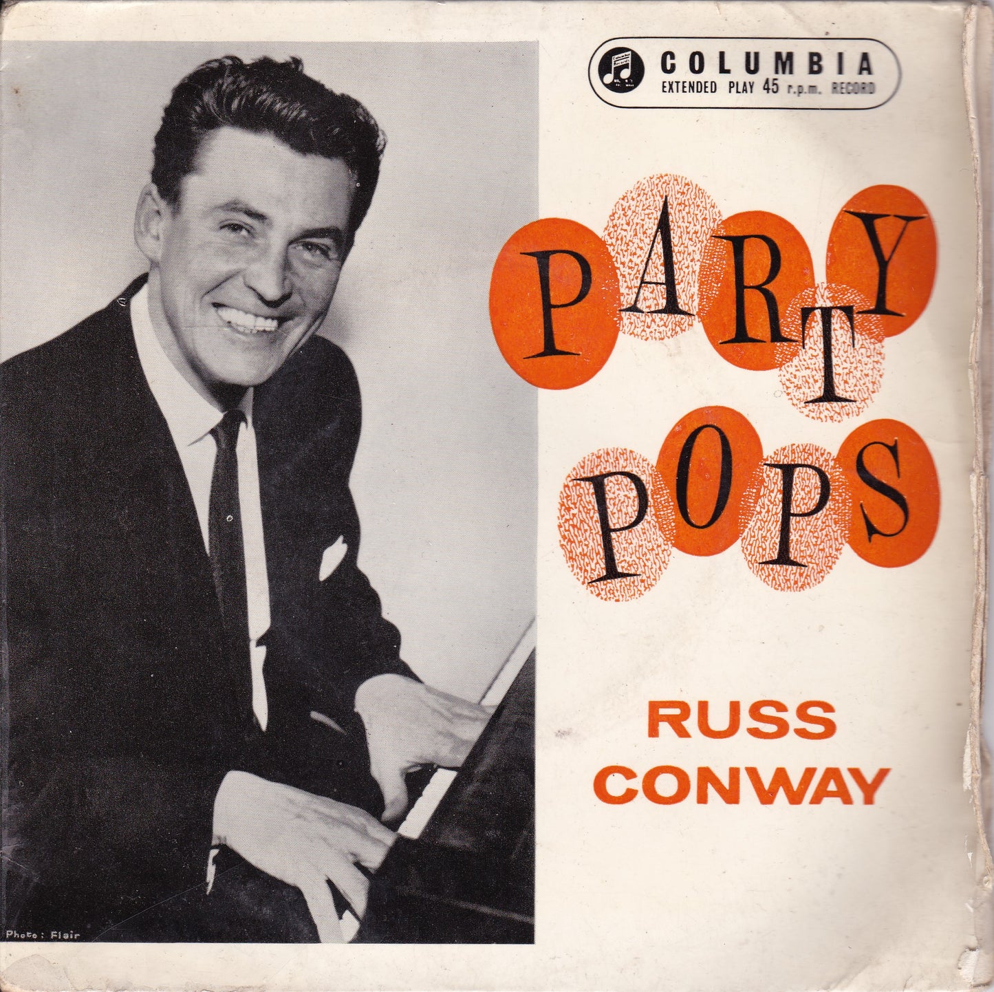 Russ Conway – Party Pops (Columbia, 1958) 7" vinyl EP VG/G+