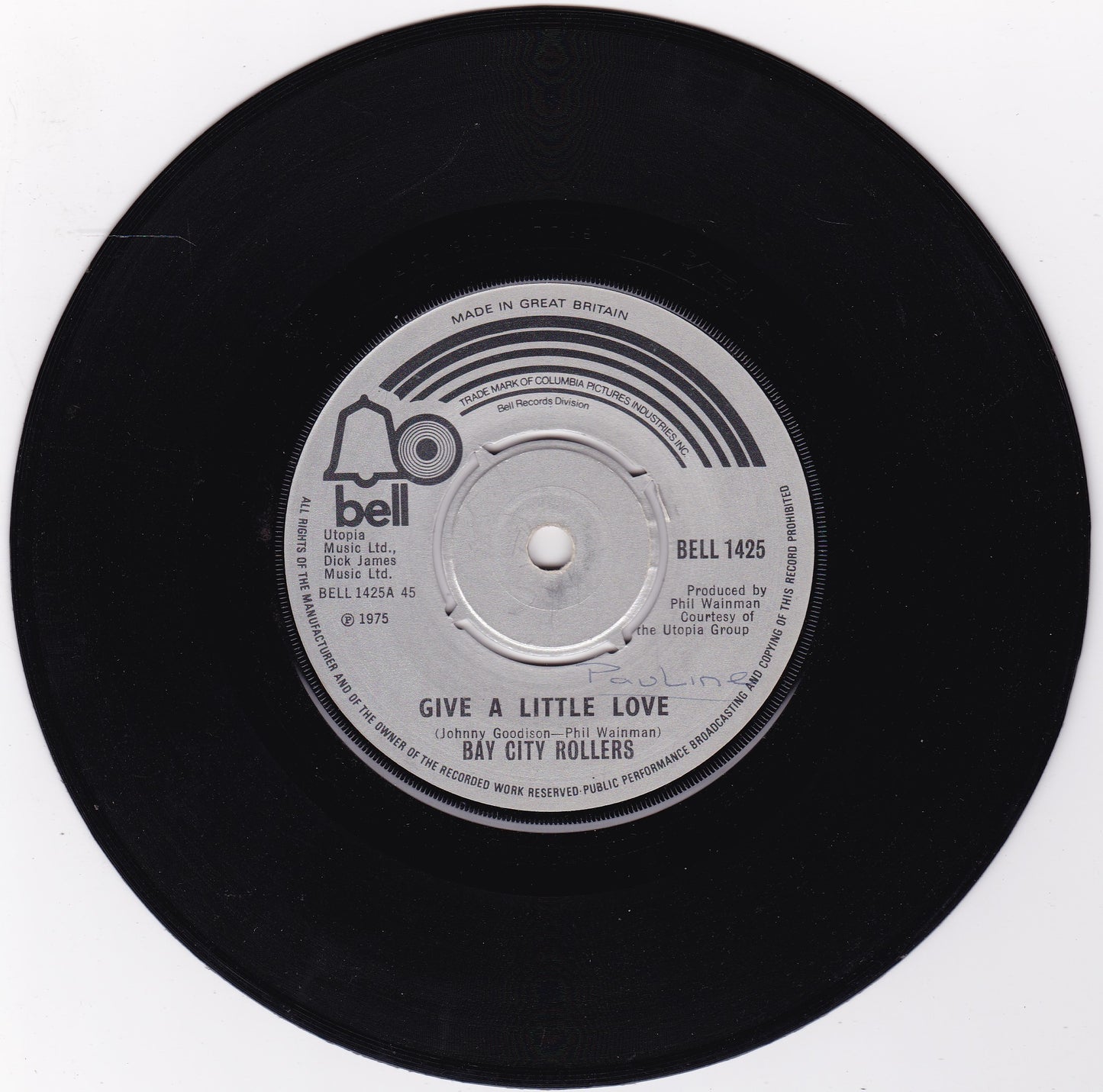 Bay City Rollers ‎– Give A Little Love (Bell 1975) 7" vinyl single G+/-