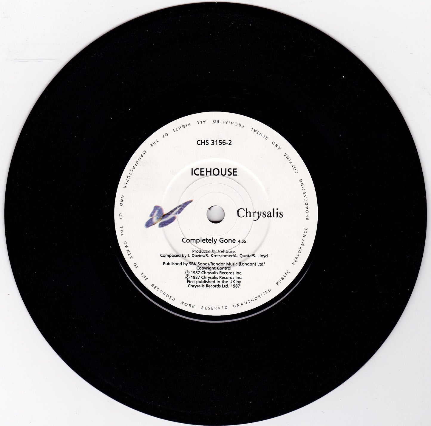 Icehouse – Crazy (Chrysalis 1988) 7" vinyl P/S single G+/VG