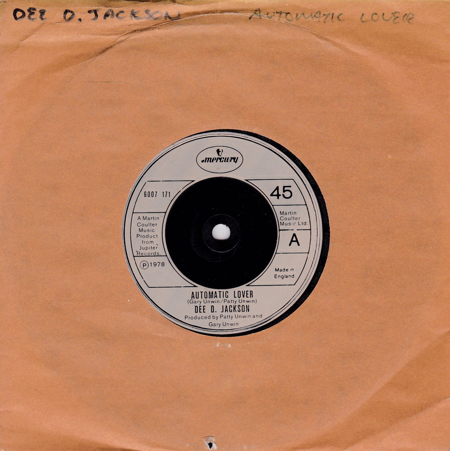 Dee D. Jackson - Automatic Lover (Mercury 1978) 7" vinyl single G+/-