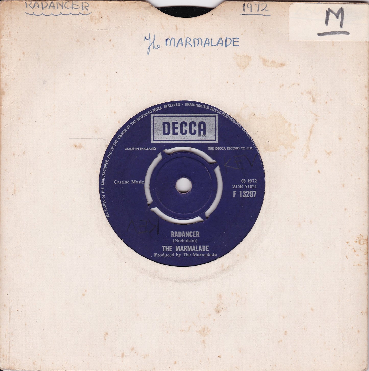 The Marmalade – Radancer (Decca 1972) 7" vinyl single G+/-