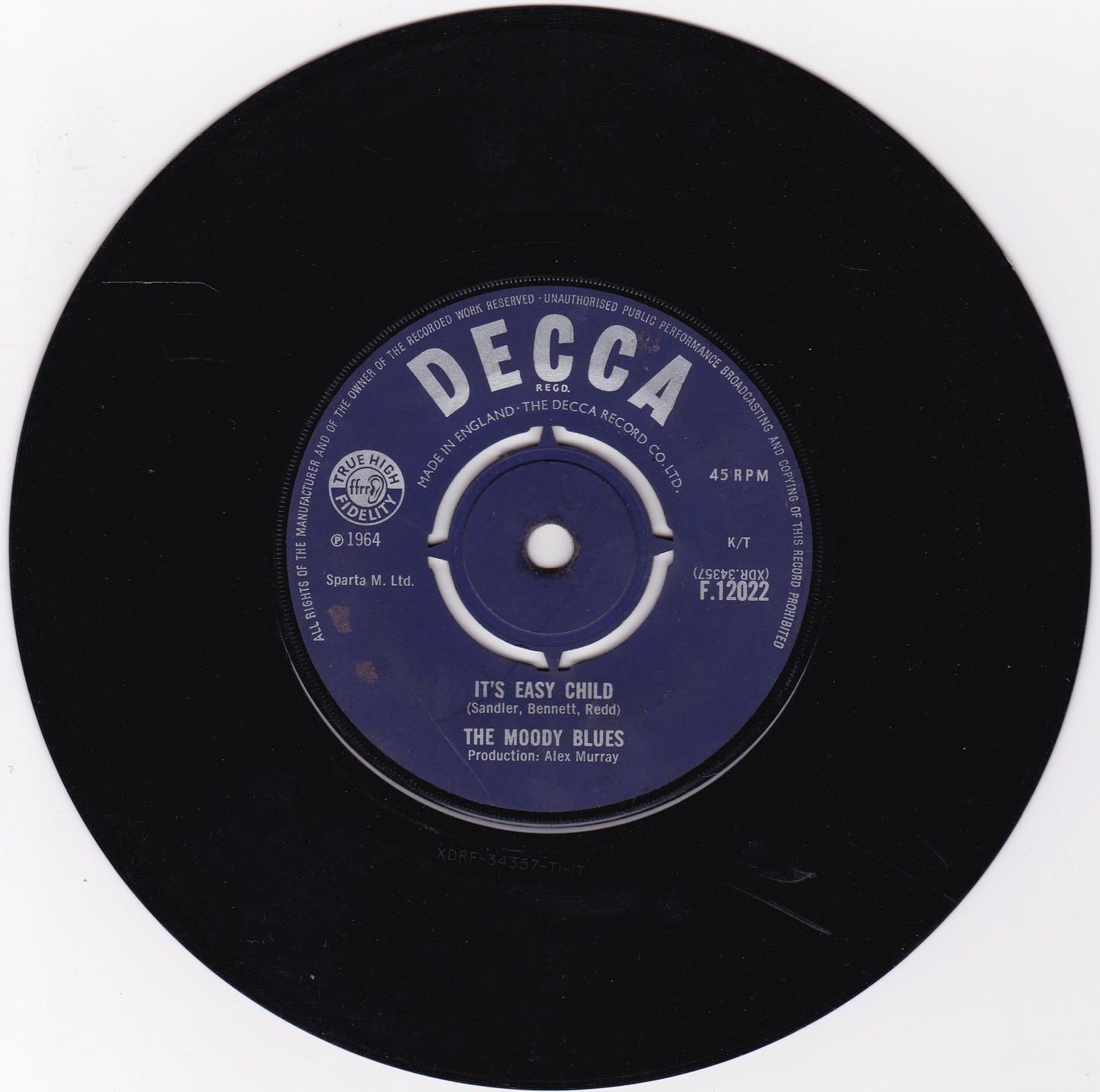 The Moody Blues – Go Now ! (Decca 1964) 7" vinyl single G/-