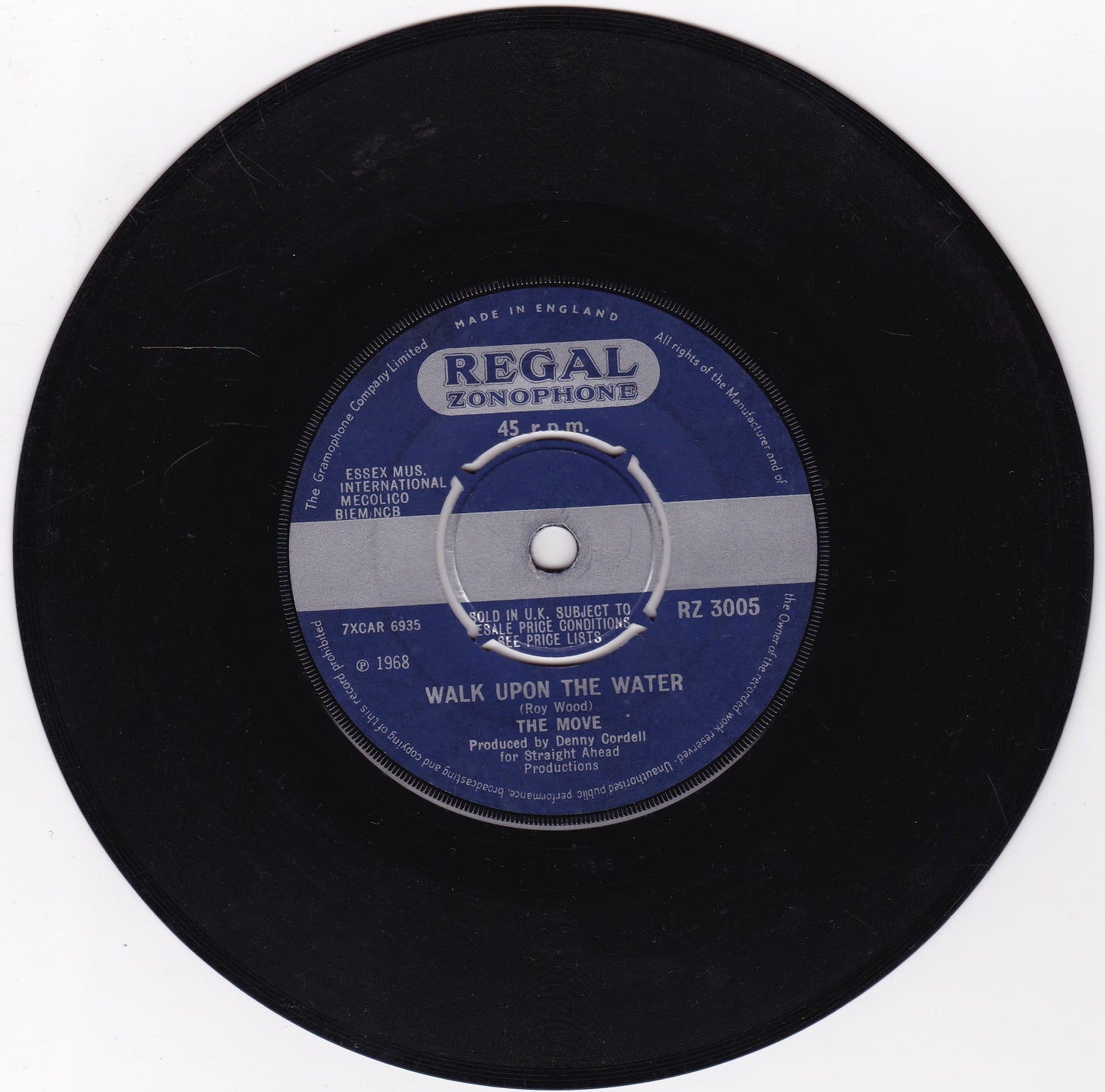 The Move ‎– Fire Brigade (Regal Zonophone 1968) 7" vinyl single G+/-