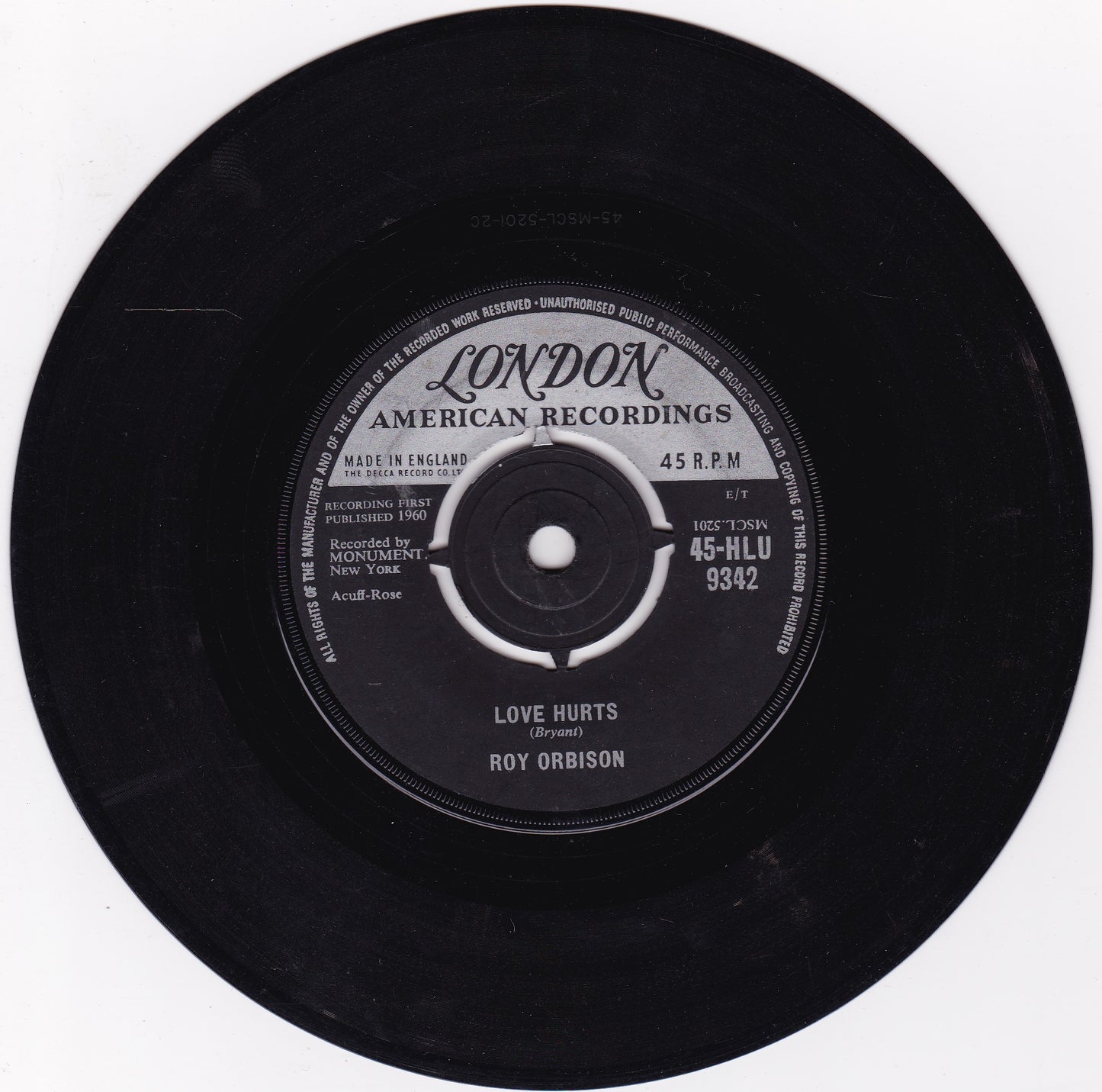 Roy Orbison ‎– Runnin' Scared (London 1961) 7" vinyl single G+/-