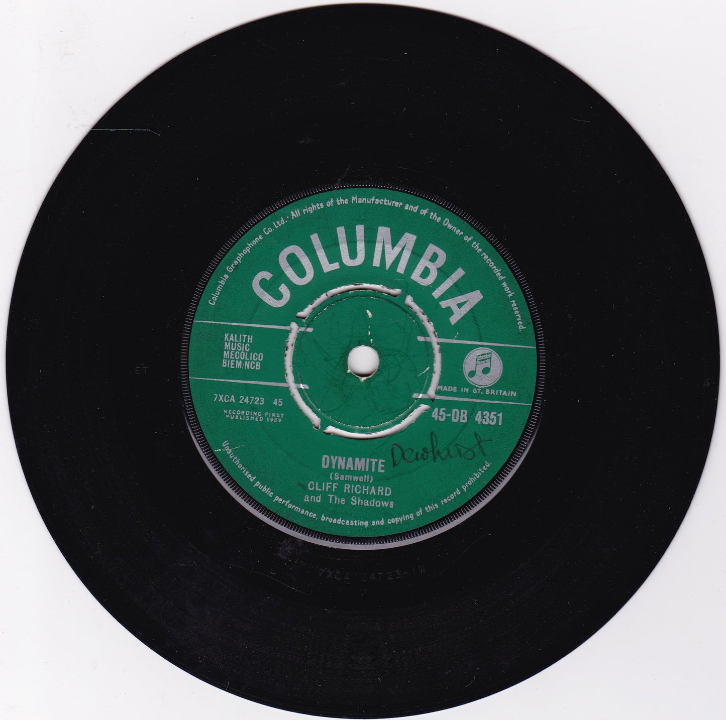 Cliff Richard And The Shadows ‎– Travellin' Light (Columbia 1959) 7" vinyl single VG/-