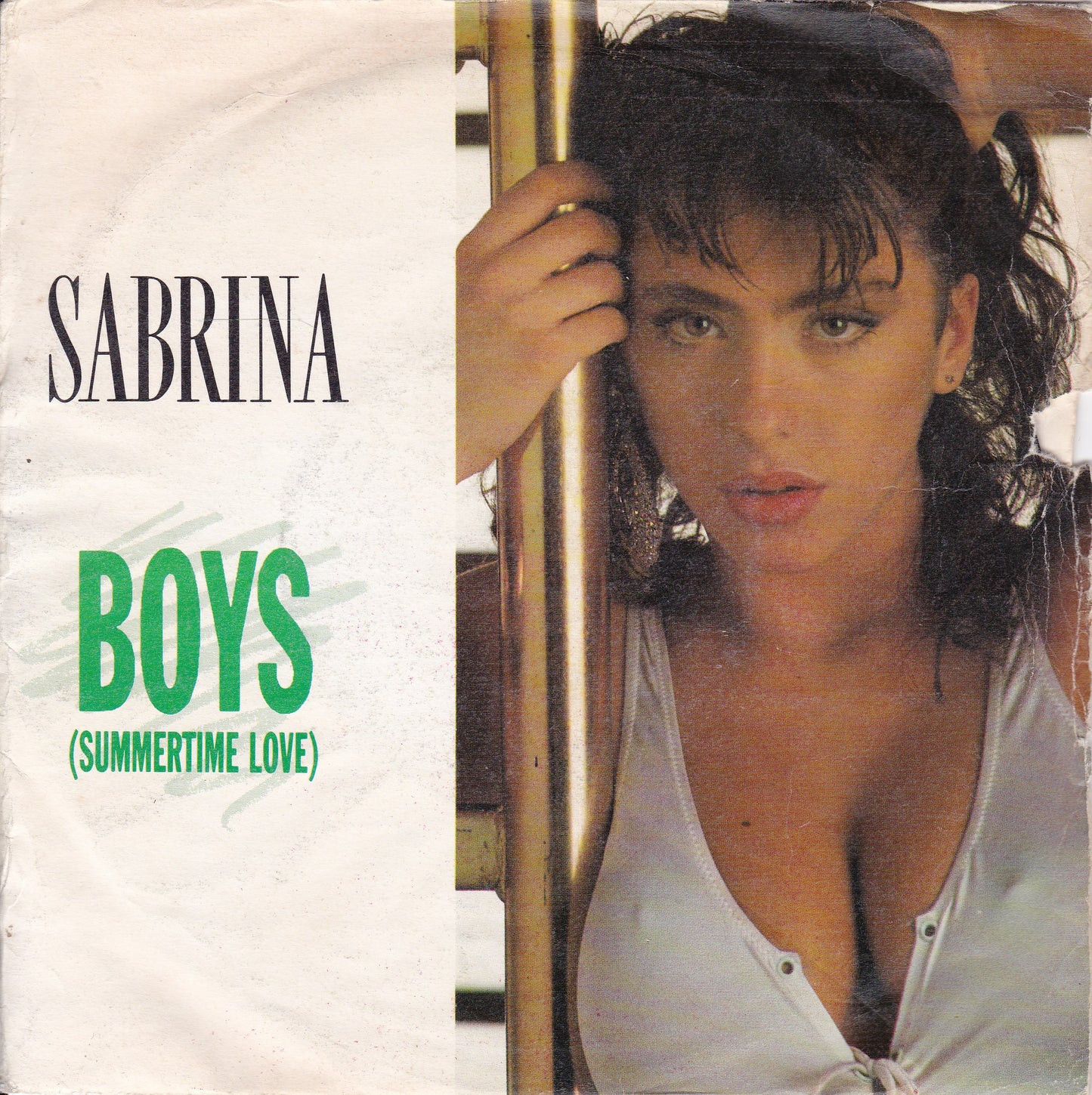 Sabrina ‎– Boys (Summertime Love) (London 1988) 7" vinyl P/S single G+/G+