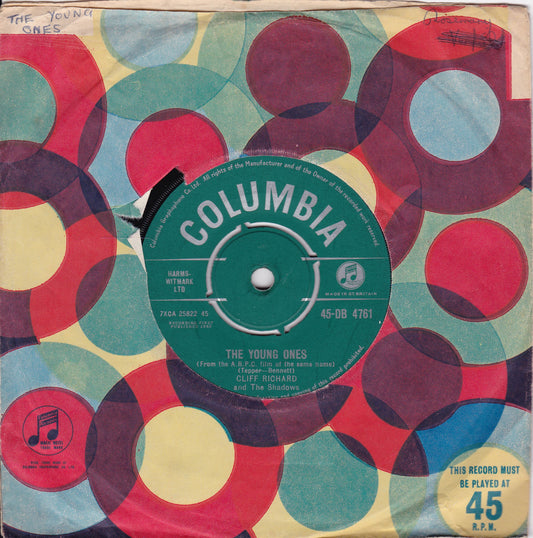 Cliff Richard And The Shadows ‎– The Young Ones (Columbia 1962) 7" vinyl single VG/VG