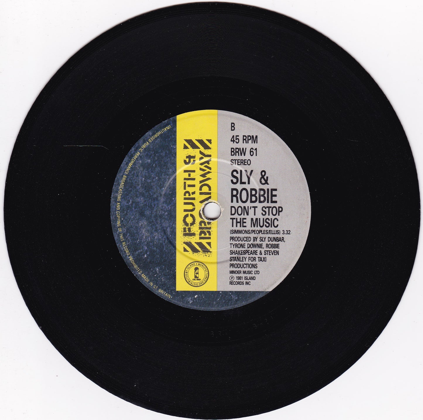 Sly & Robbie ‎– Boops (Here To Go) (1987) 7" vinyl single G+/-