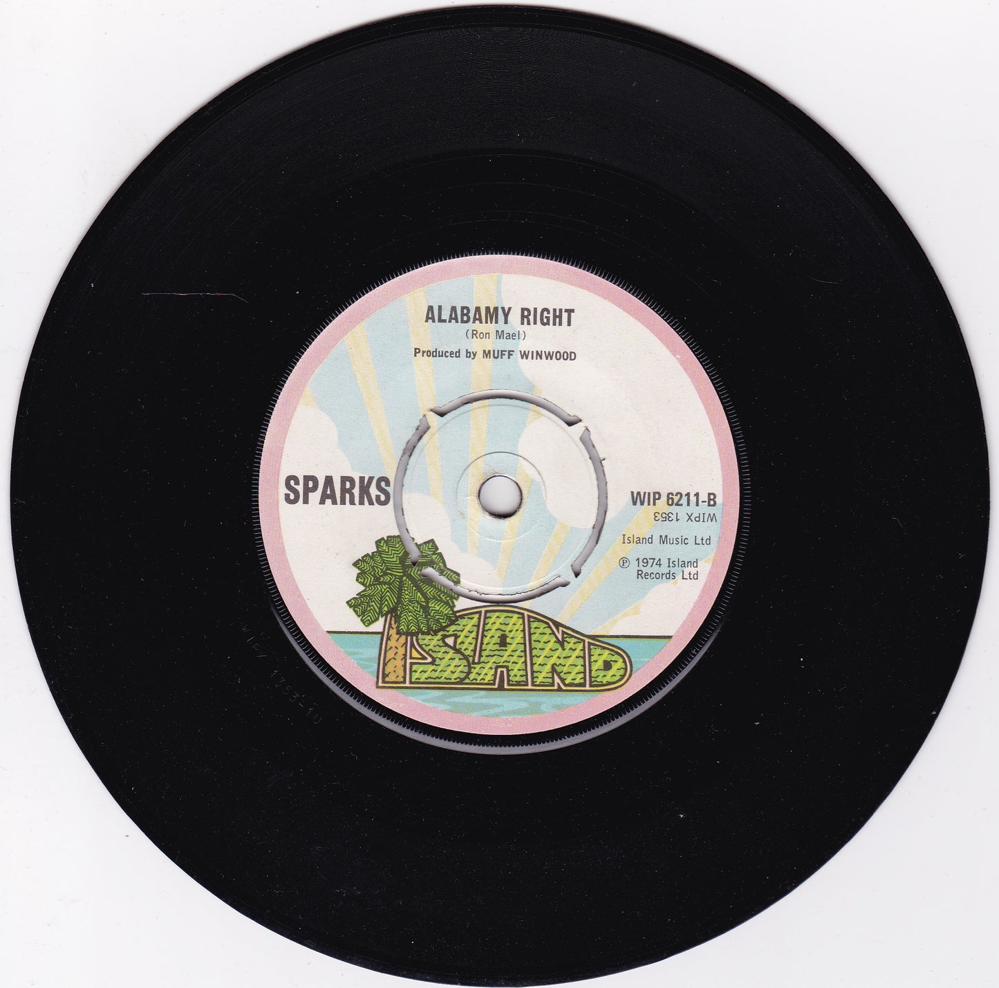 Sparks ‎– Never Turn Your Back On Mother Earth (Island 1974) 7" vinyl single G+/-