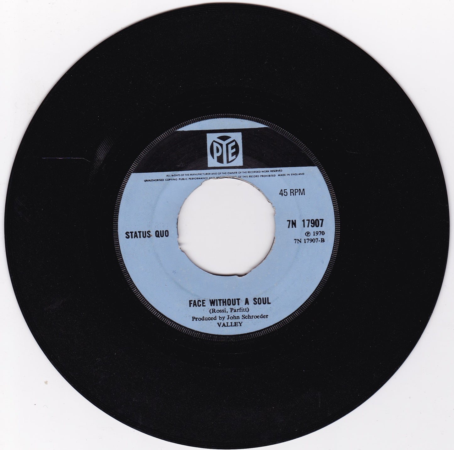 Status Quo ‎– Down The Dustpipe (Pye 1970) 7" vinyl single G+/VG