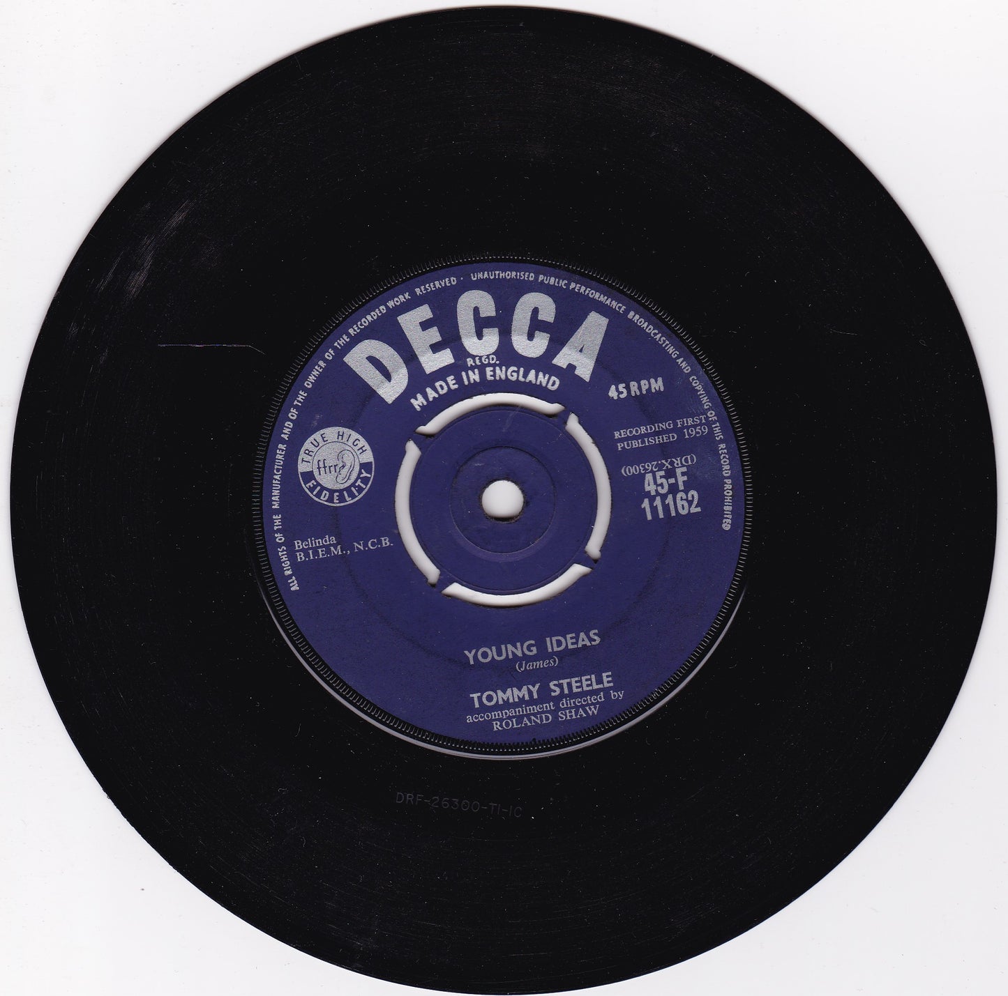 Tommy Steele – You Were Mine (Decca 1959) 7" vinyl single G+/-