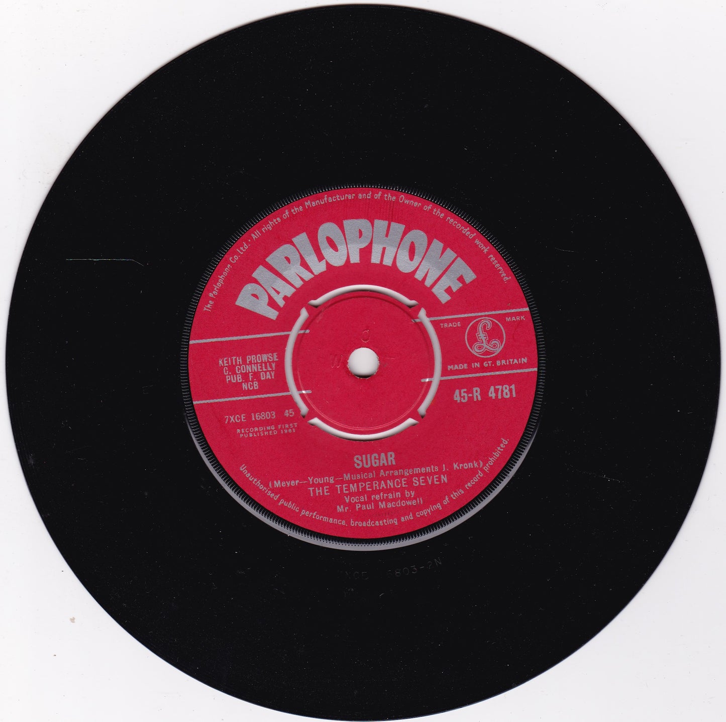 The Temperance Seven – Pasadena (Parlophone 1961) 7" vinyl single VG/-