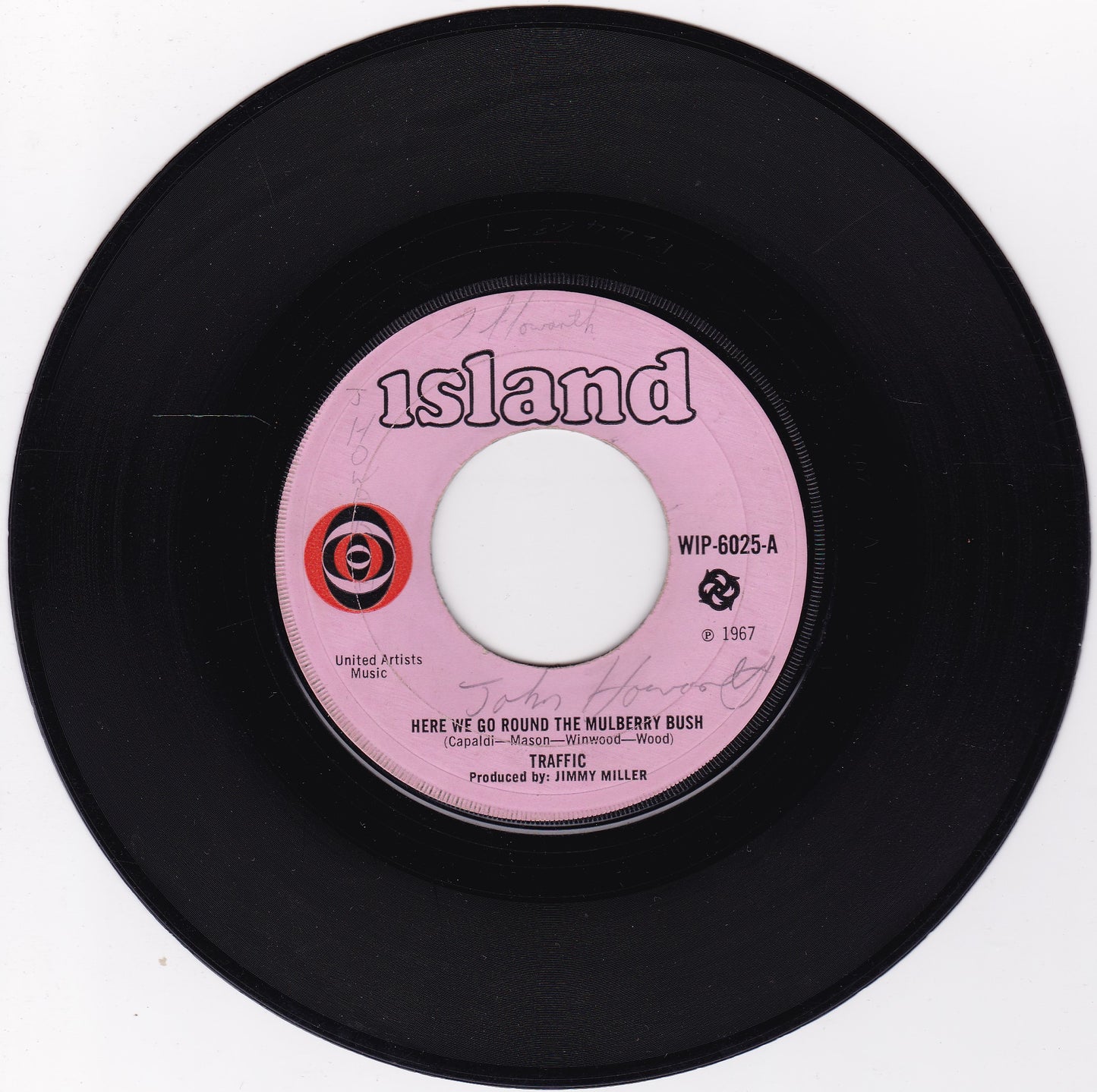 Traffic – Here We Go Round The Mulberry Bush (Island 1967) 7" vinyl single G+/- jukebox