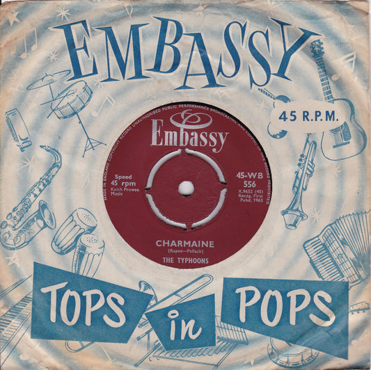 The Typhoons - Charmaine (Embassy 1963) 7" vinyl single VG/VG