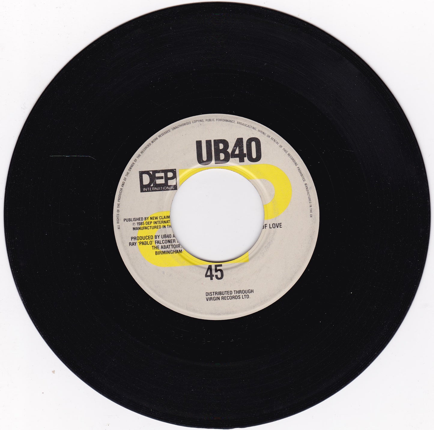 UB40 Guest Vocals by Chrissie Hynde – I Got You Babe 7" vinyl P/S single G+/VG jukebox