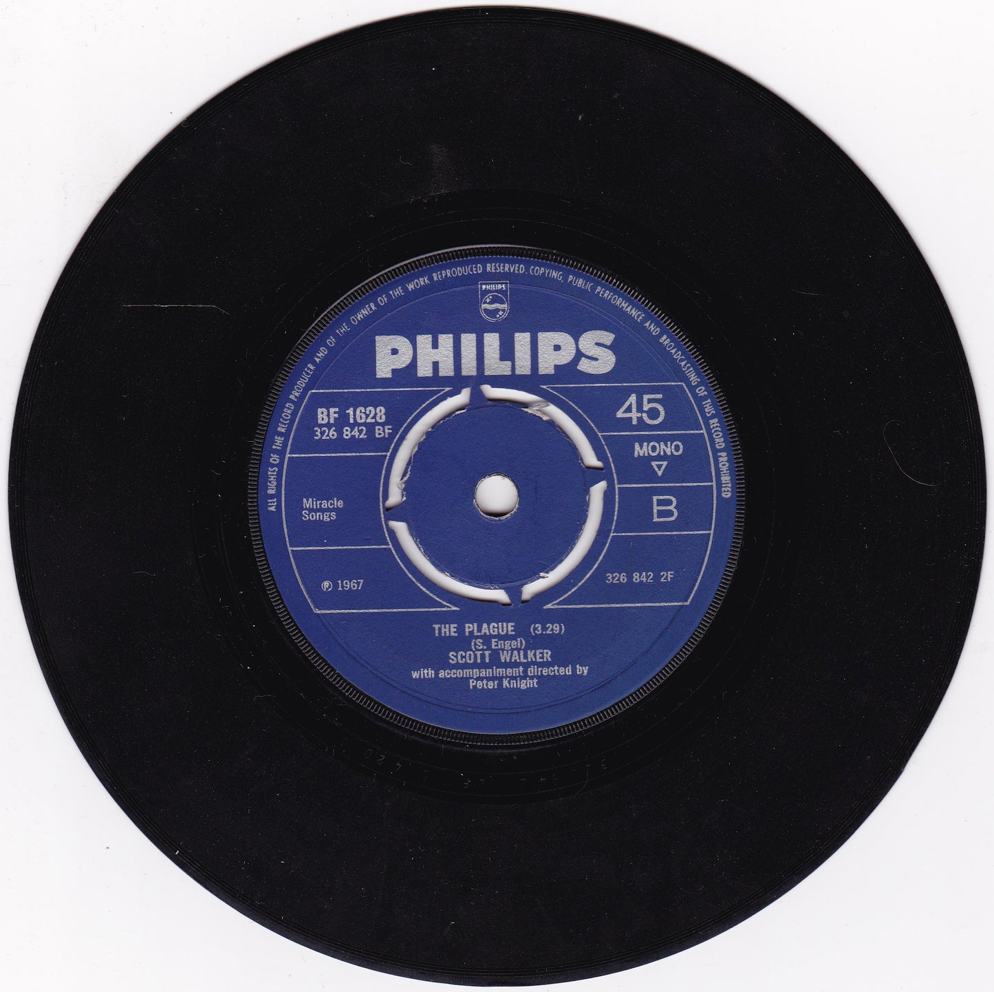 Scott Walker ‎– Jackie (Philips 1967) 7" vinyl single G+/-