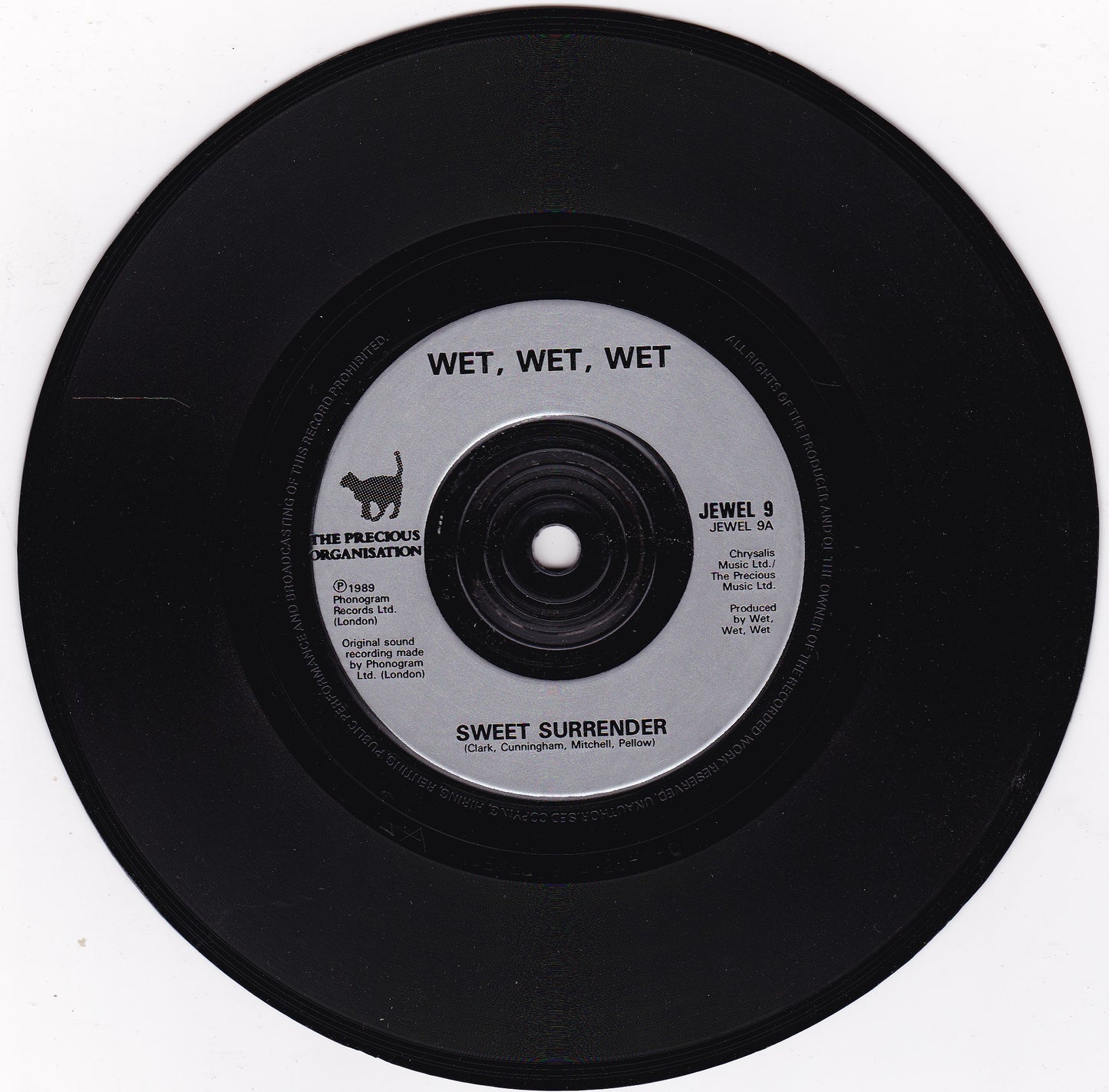 Wet Wet Wet ‎– Sweet Surrender (1989) 7" vinyl P/S single G+/VG