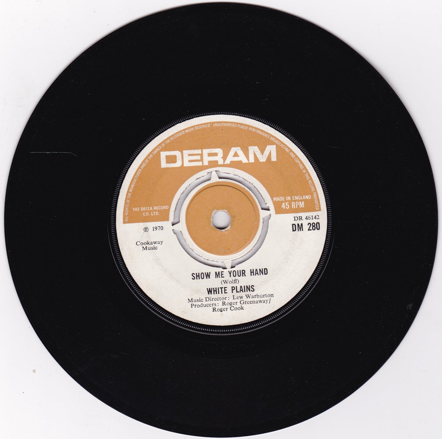 White Plains – My Baby Loves Lovin' (Deram 1970) 7" vinyl single G+/-