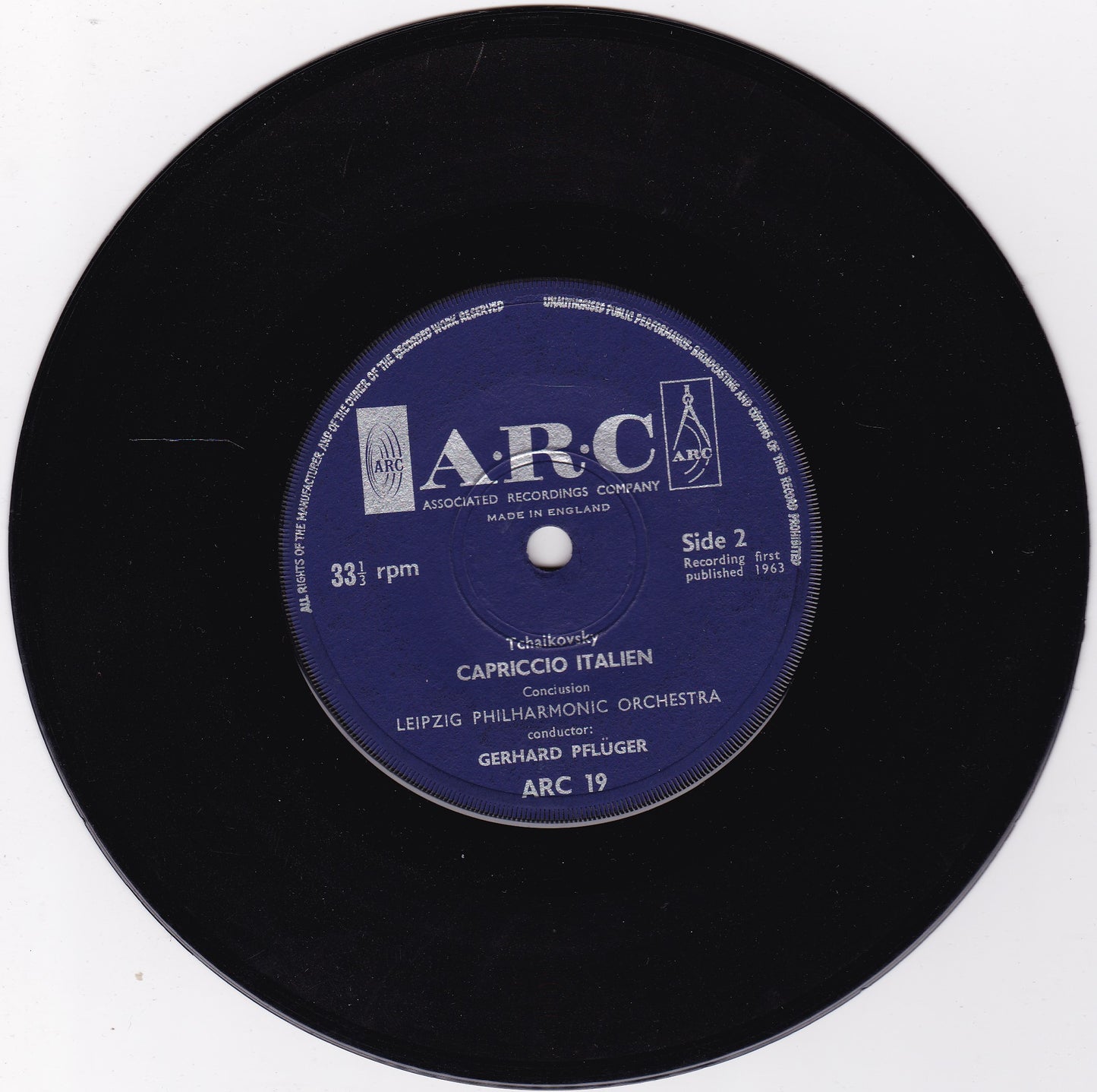 Tchaikovsky, Leipzig Philharmonic Orchestra - Capriccio Italien, Op. 45 (ARC 1963) 7" vinyl EP G/VG