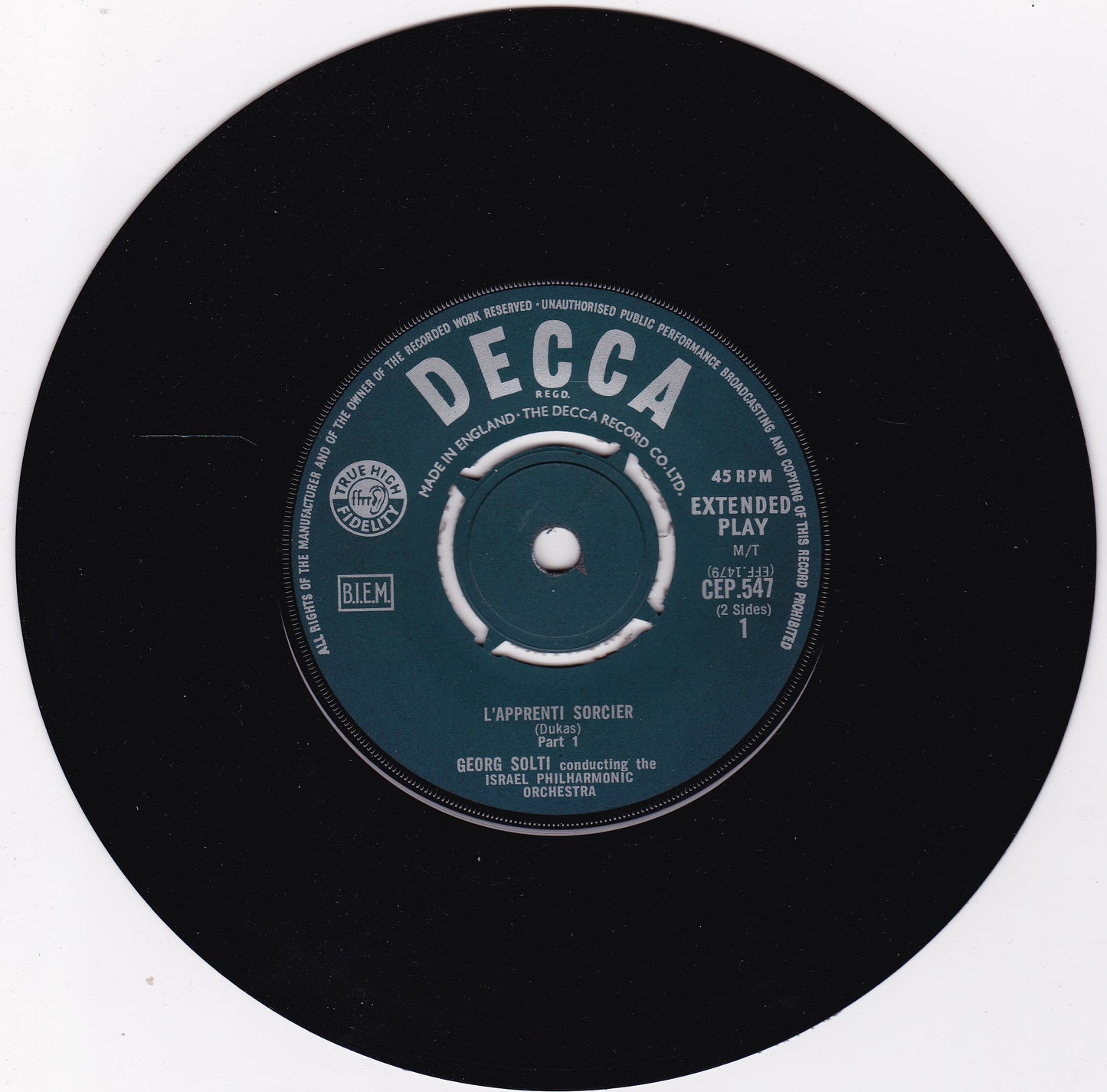 Dukas, Solti - L'Apprenti Sorcier (Decca) 7" vinyl P/S EP G+/G+