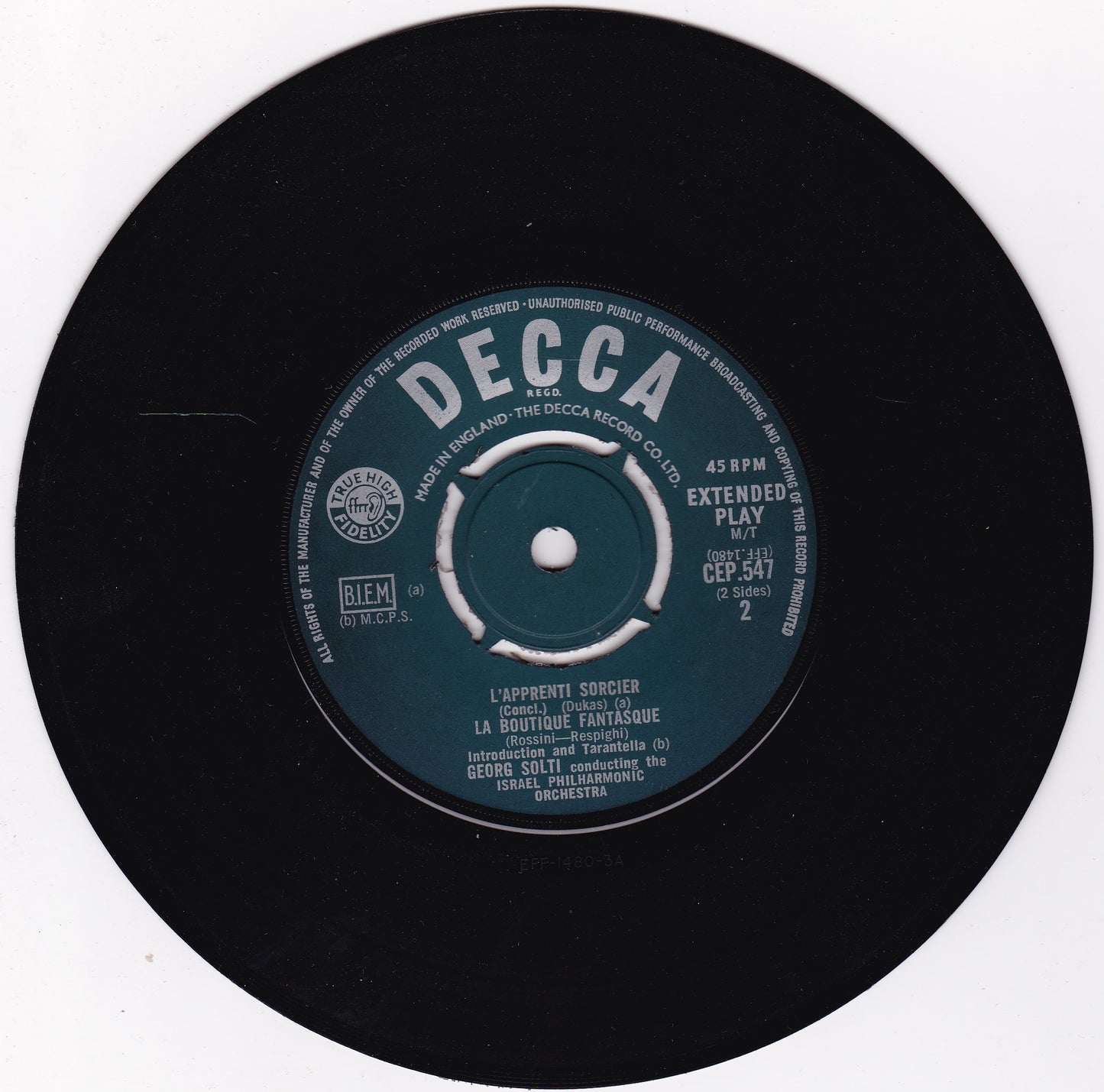 Dukas, Solti - L'Apprenti Sorcier (Decca) 7" vinyl P/S EP G+/G+