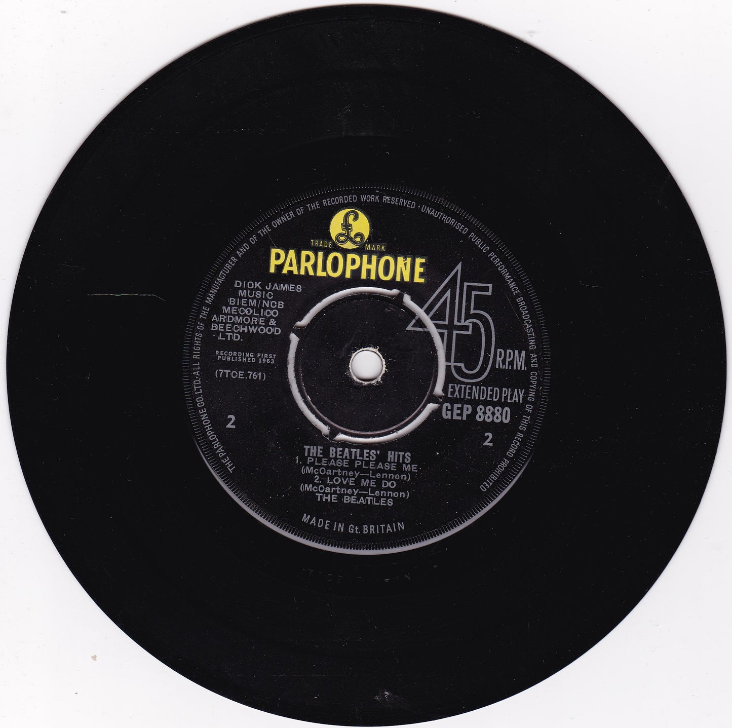 The Beatles - The Beatles Hits (Parlophone 1963) 7" vinyl EP VG/-