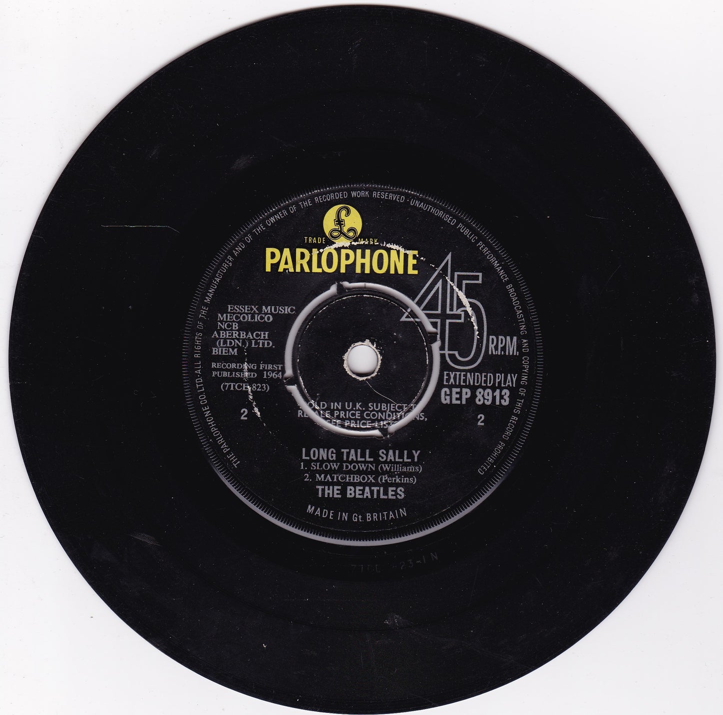 The Beatles ‎– Long Tall Sally (Parlophone 1964) 7" vinyl EP G+/-