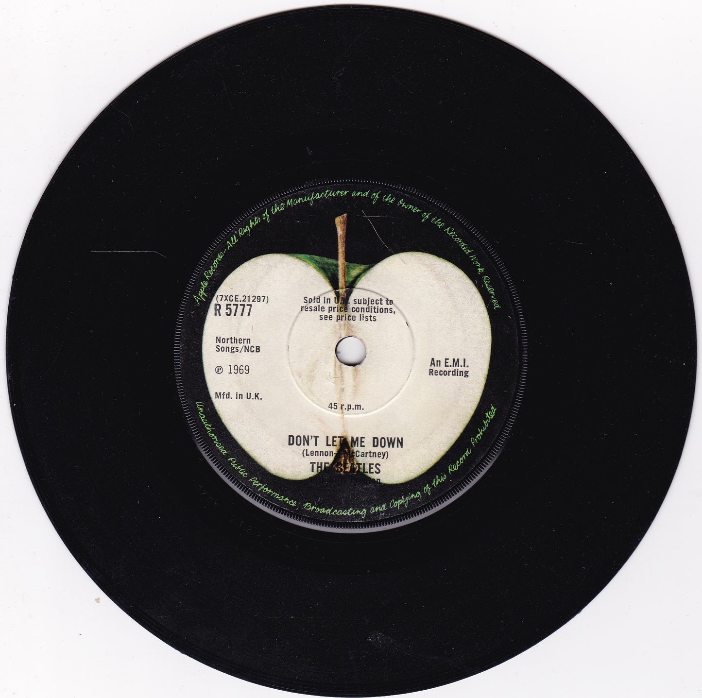 The Beatles With Billy Preston ‎– Get Back (Apple 1969) 7" vinyl single G/-