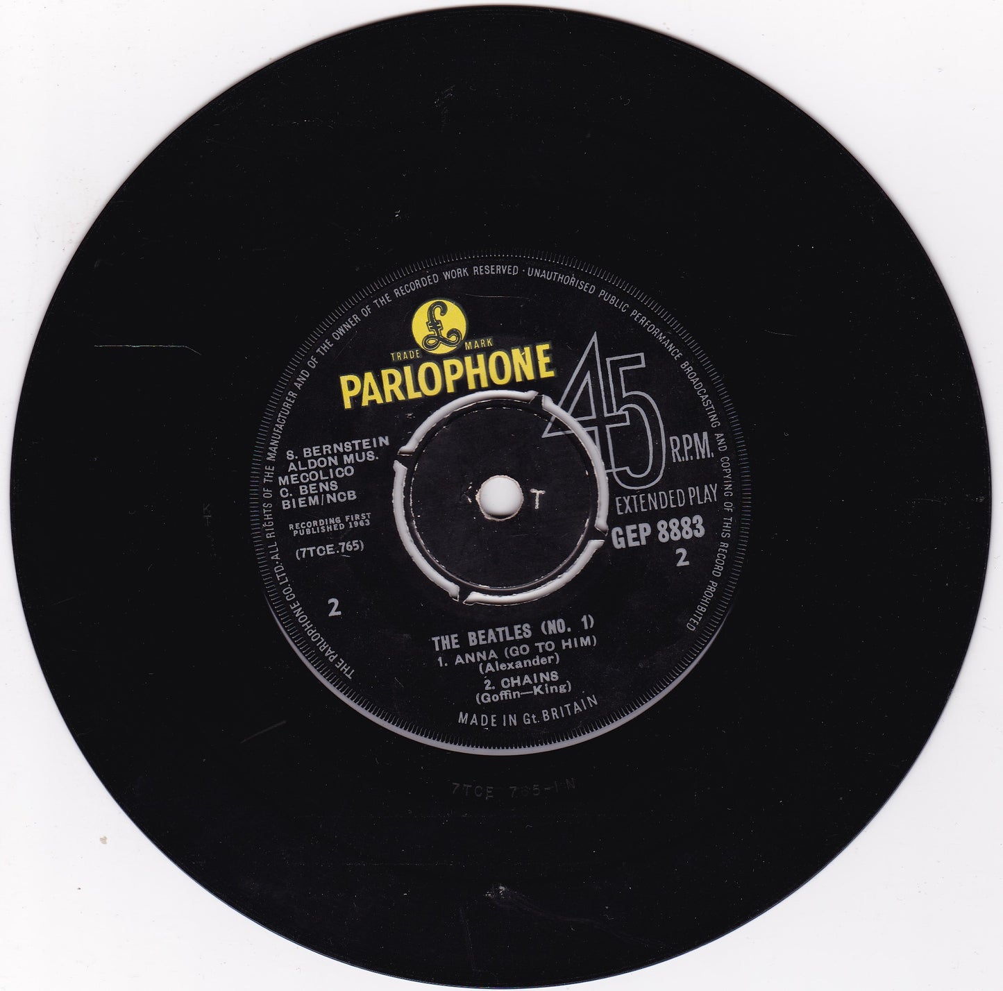 The Beatles - The Beatles (No.1) (Parlophone 1963) 7" vinyl EP VG/- Mono