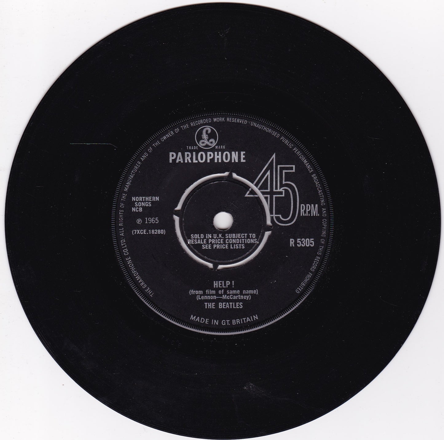 The Beatles ‎– Ticket To Ride (Parlophone 1965) 7" vinyl single G+/-