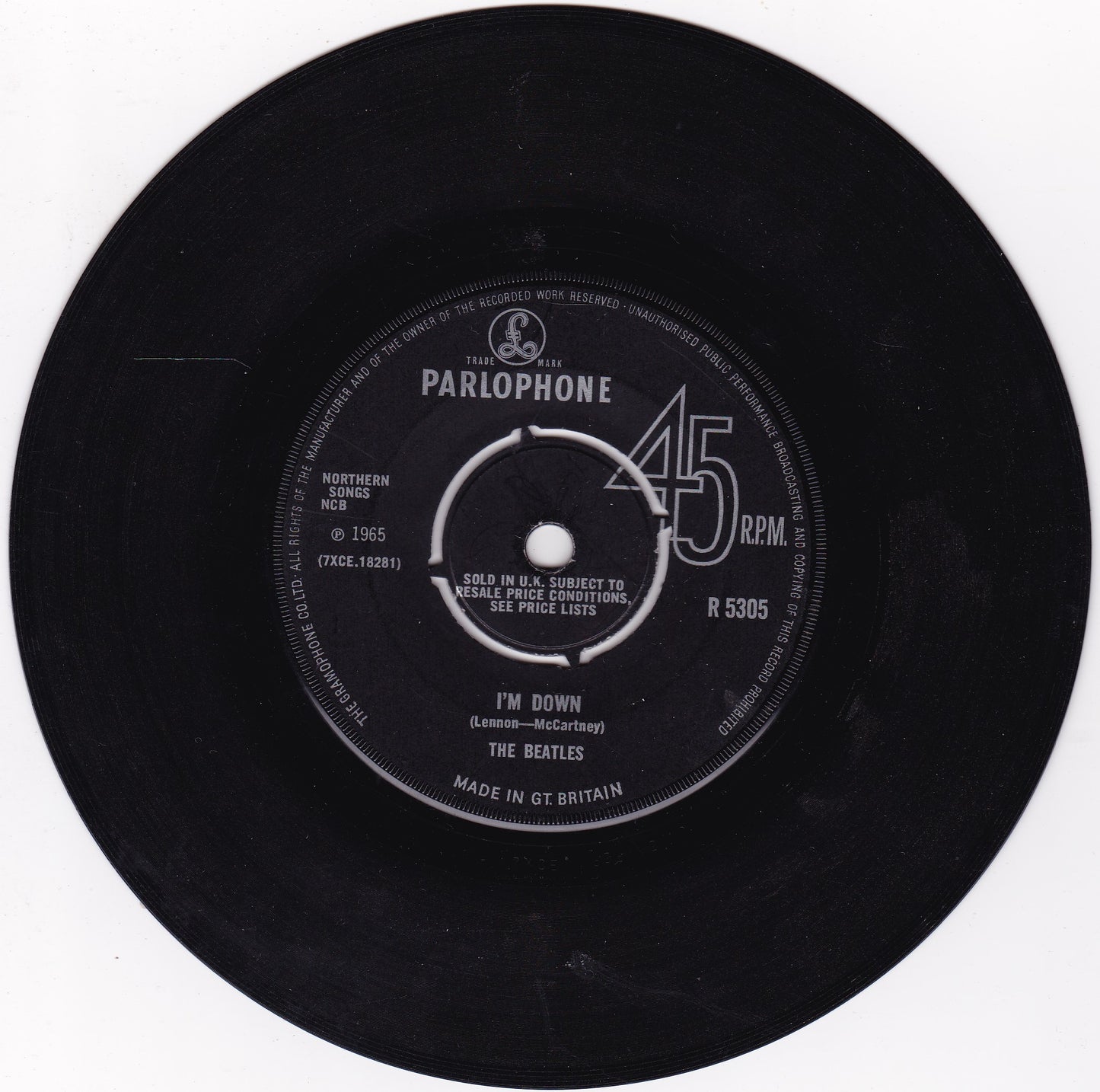 The Beatles ‎– Help! (Parlophone 1965) 7" vinyl single G/-