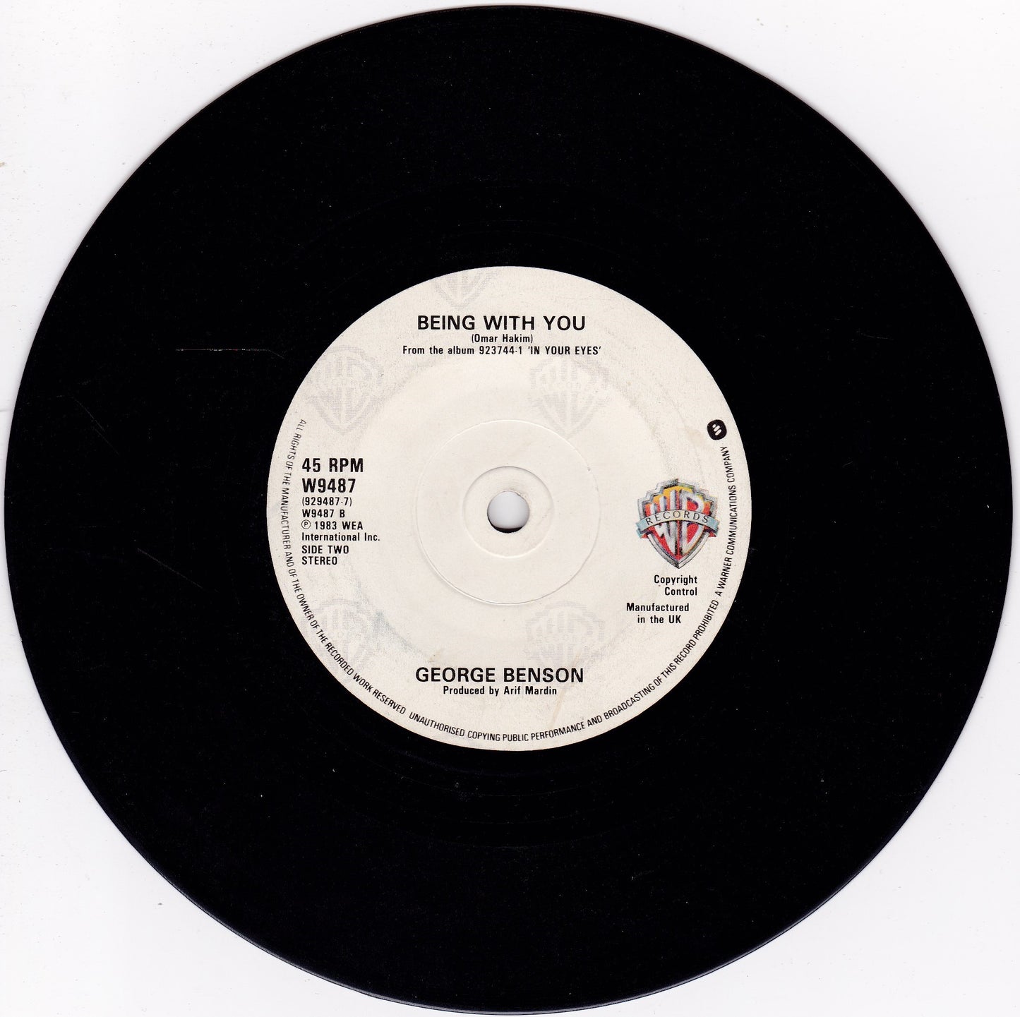 George Benson ‎– In Your Eyes (WEA 1983) 7" vinyl single G+/-