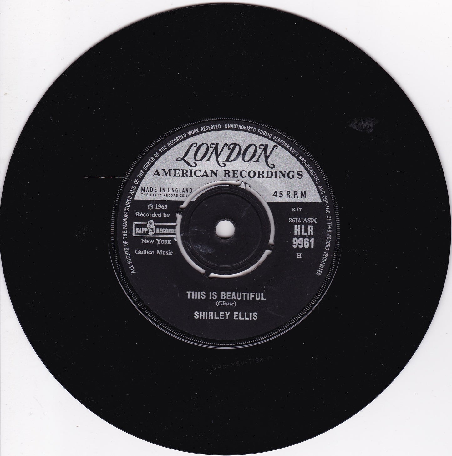 Shirley Ellis - The Clapping Song (London 1965) 7" vinyl single G+/-