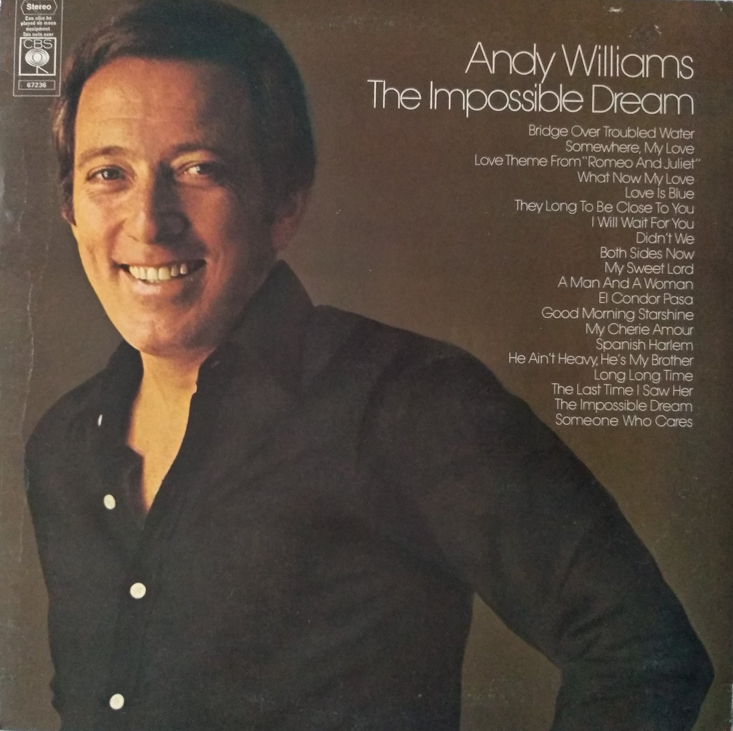 Andy Williams ‎– The Impossible Dream (CBS 1971) 2x12" vinyl LP VG/VG